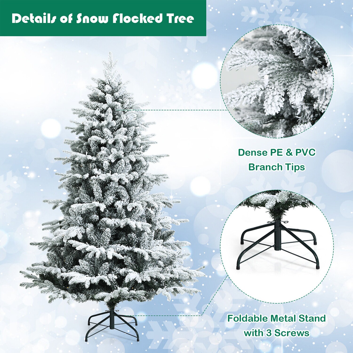 WELLFOR HYJ23569US Artificial-Christmas-Trees - View #3