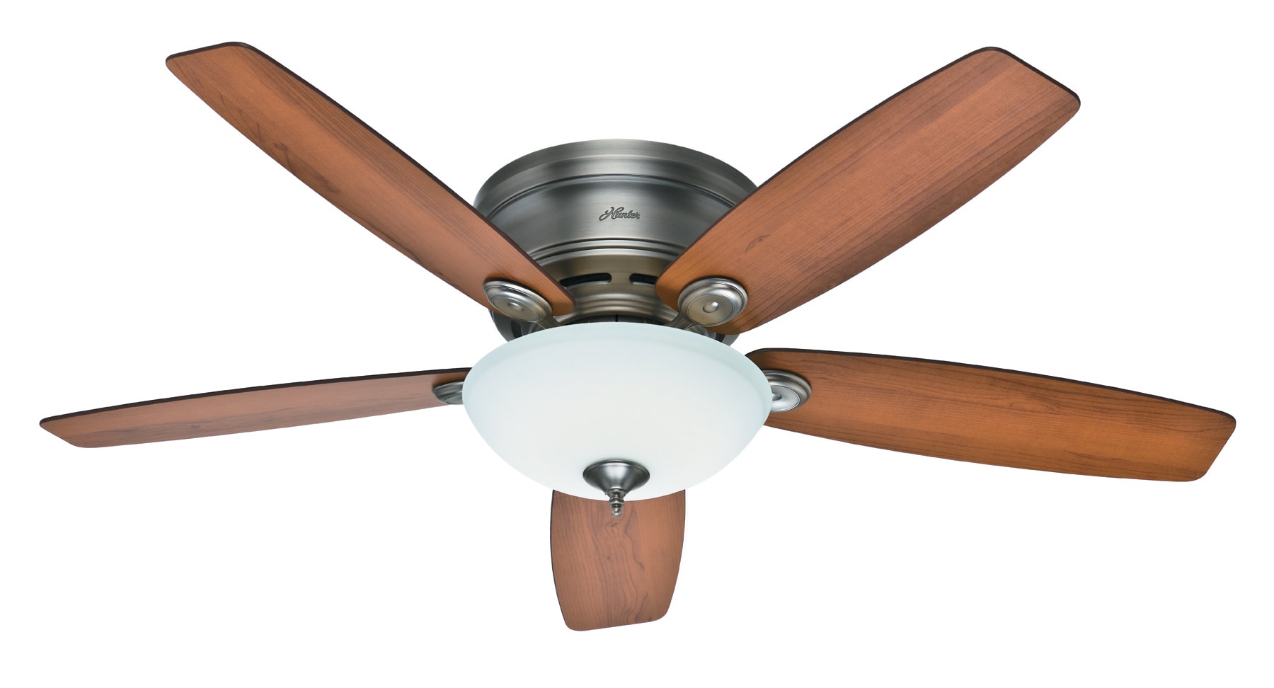 Hunter 59002 Low Profile IV Plus LED 52-in Antique Pewter Indoor Flush Mount Ceiling Fan with Light (5-Blade)