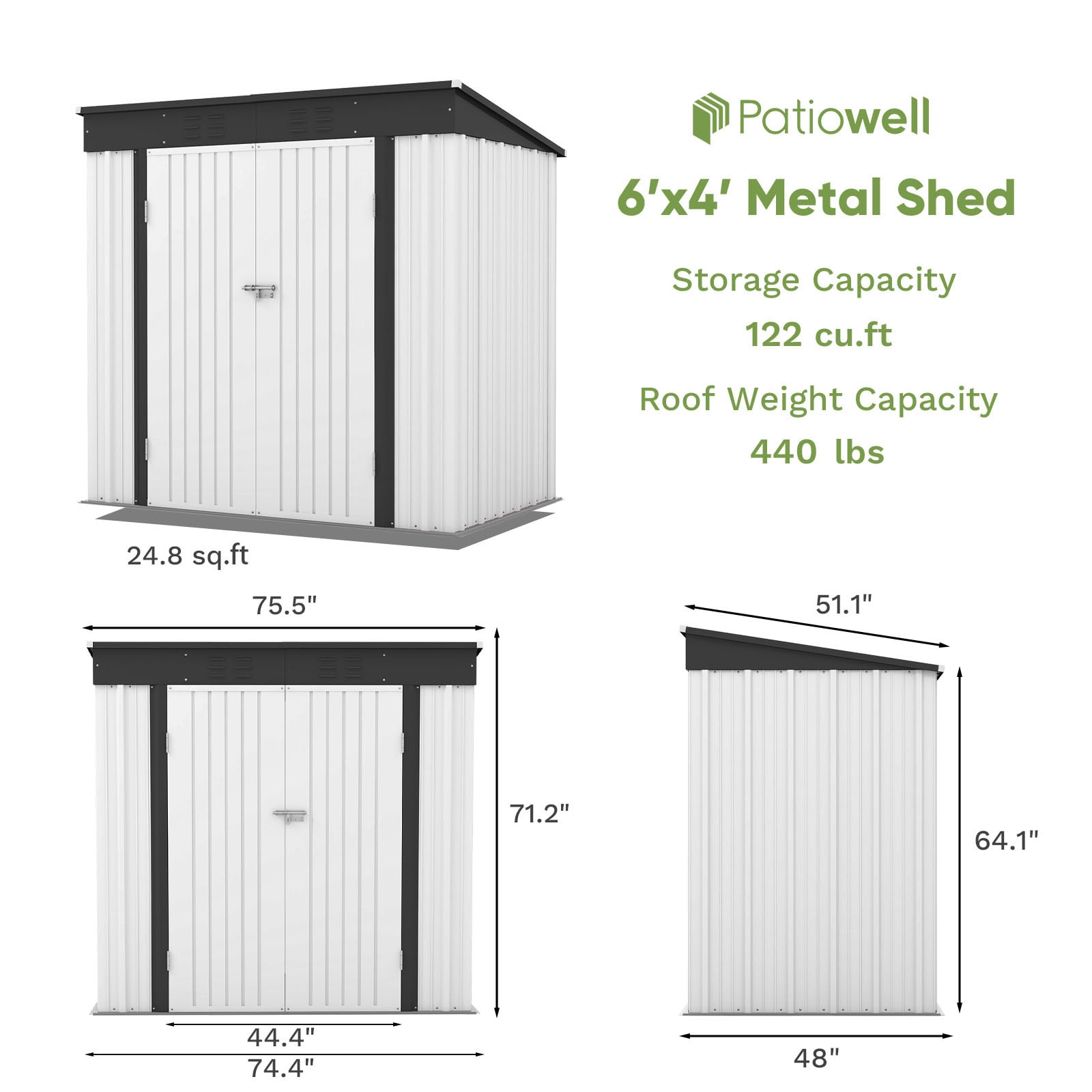 Patiowell WES-PS23-0230A-2 Metal-Storage-Buildings-Sheds - View #8