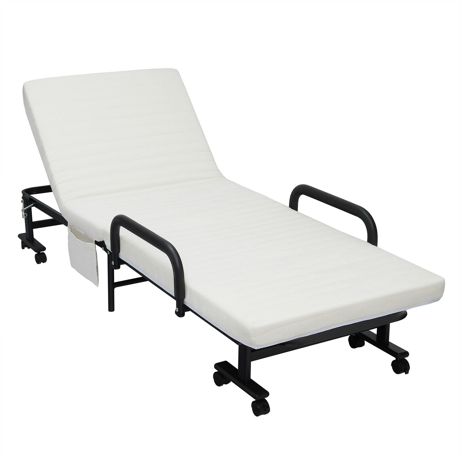 LIVIZA OUG59393 White Twin Metal Folding Bed