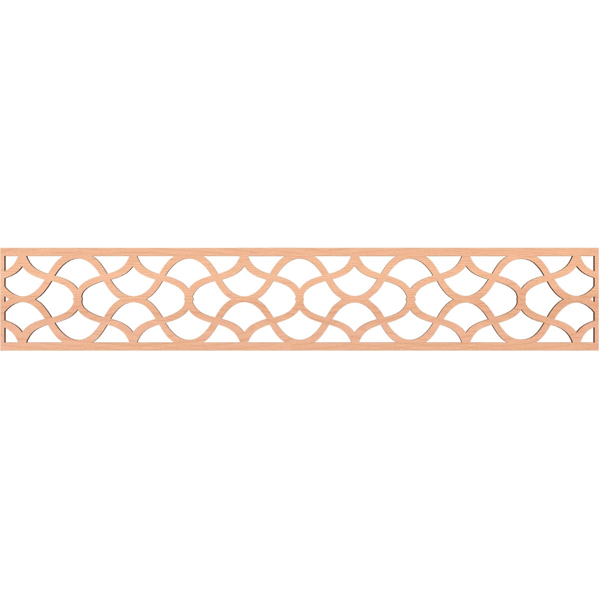 Ekena Millwork MLDA08X46RSTAL Resort Fretwork Flat Trim 8-in x 3.89-ft Alder Brown Unfinished 2155862 Pierced Wall Panel Moulding