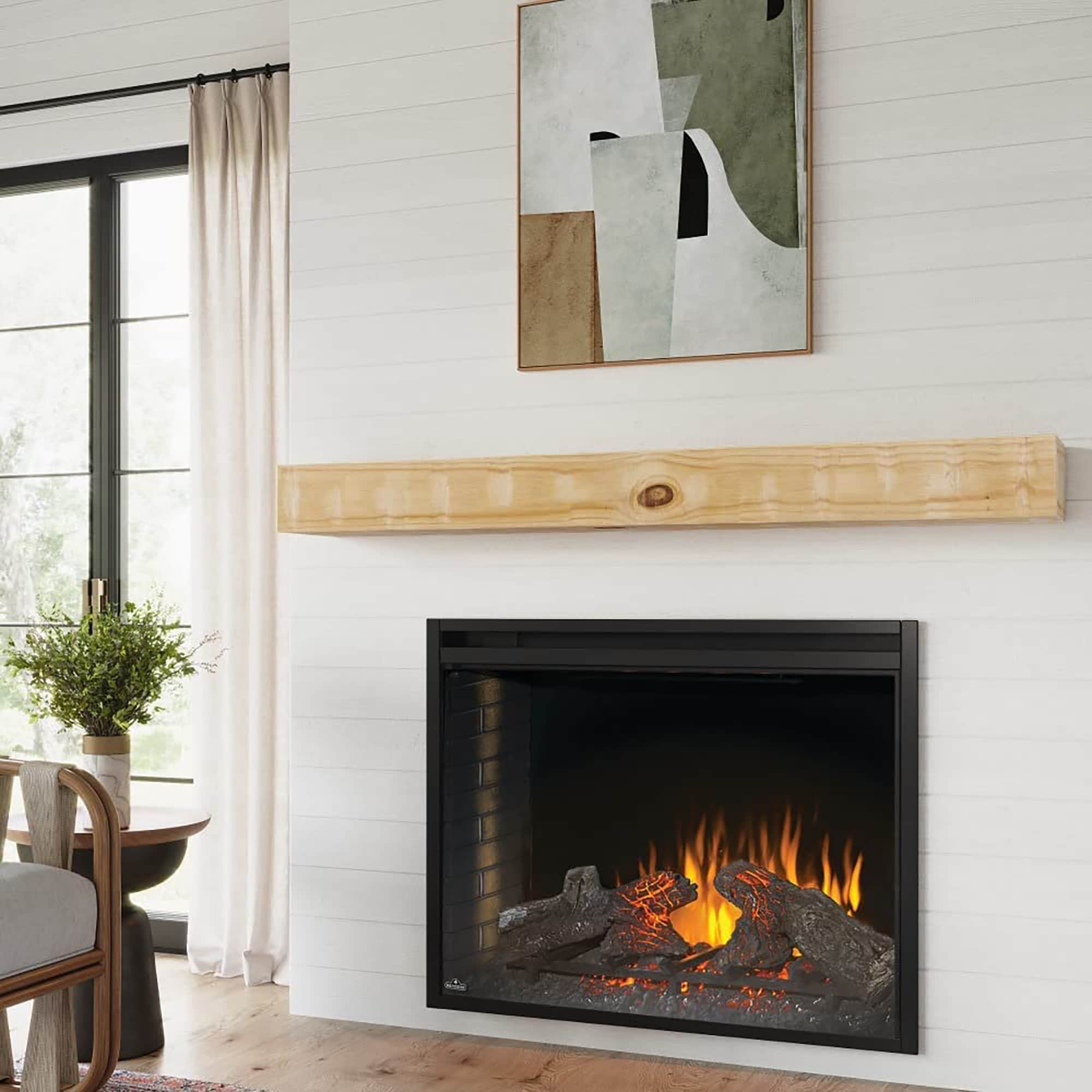 Bodie 60 inch Matte Clear Pine Fireplace Mantel Shelf