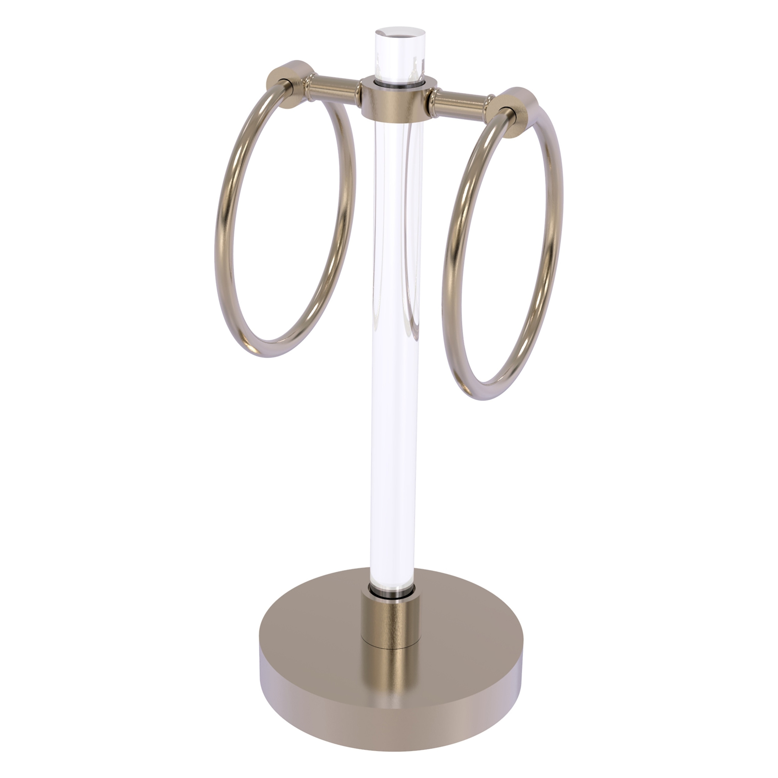 Clearview Antique Pewter Freestanding Countertop Single Towel Ring | - Allied Brass CV-GTRS-10-PEW