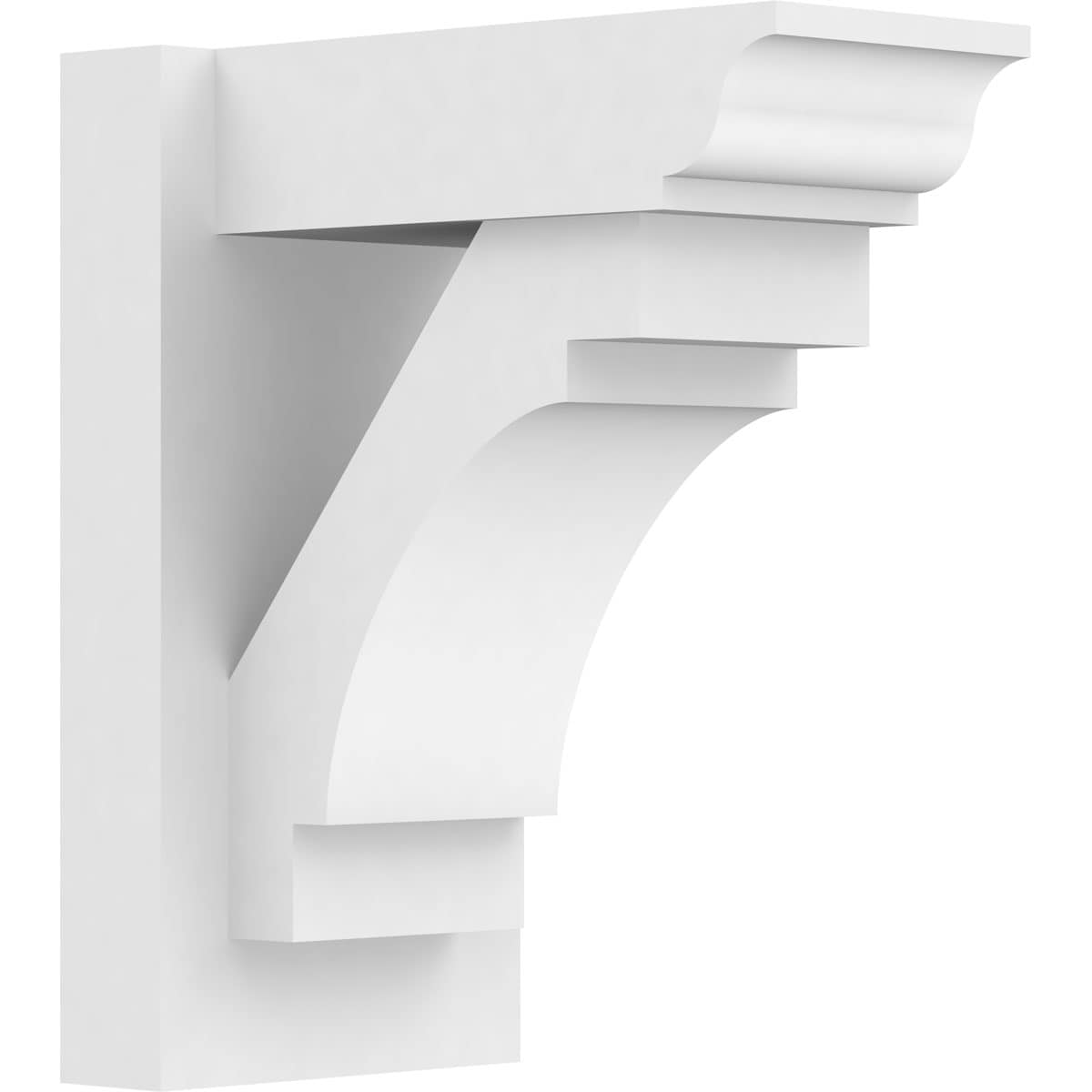 Ekena Millwork OUTP07X12X14MRC01 7-in W X 12-in D X 14-in H Merced Architectural Grade PVC Outlooker with Traditional Ends