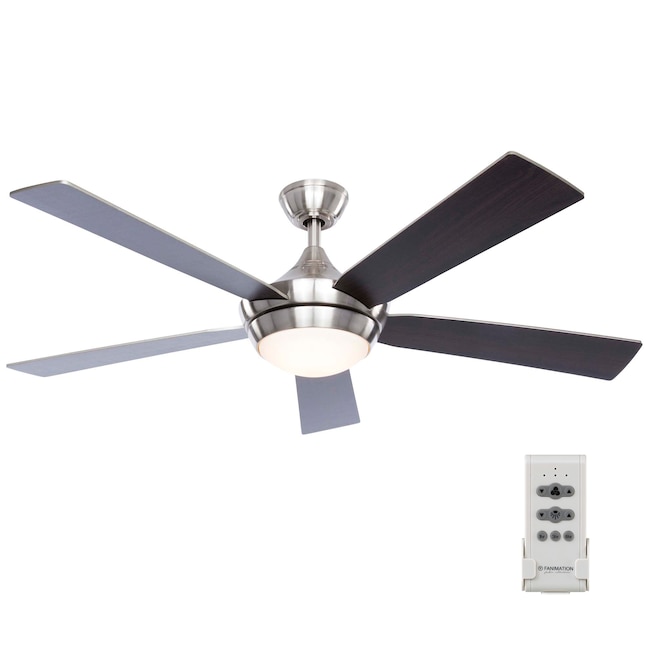 Fanimation Studio Collection Aire Drop 52 In Brushed Nickel Led Indoor Ceiling Fan With Light Remote 5 Blade The Fans Department At Com - Home Decorators Collection Ceiling Fan Light Not Working