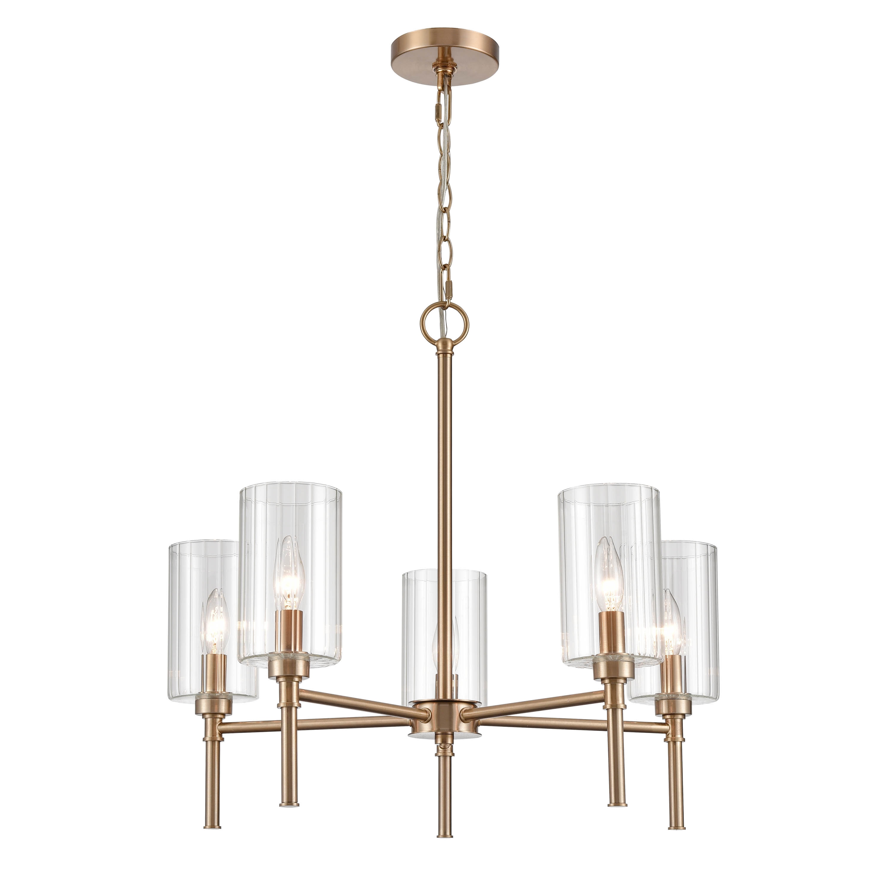 Millennium Lighting 9915-MG Chastine 5 -Light Brushed Gold Modern/contemporary For Use in Bedrooms, Dining Rooms, Foyers, Kitchens, Living Rooms Chandelier