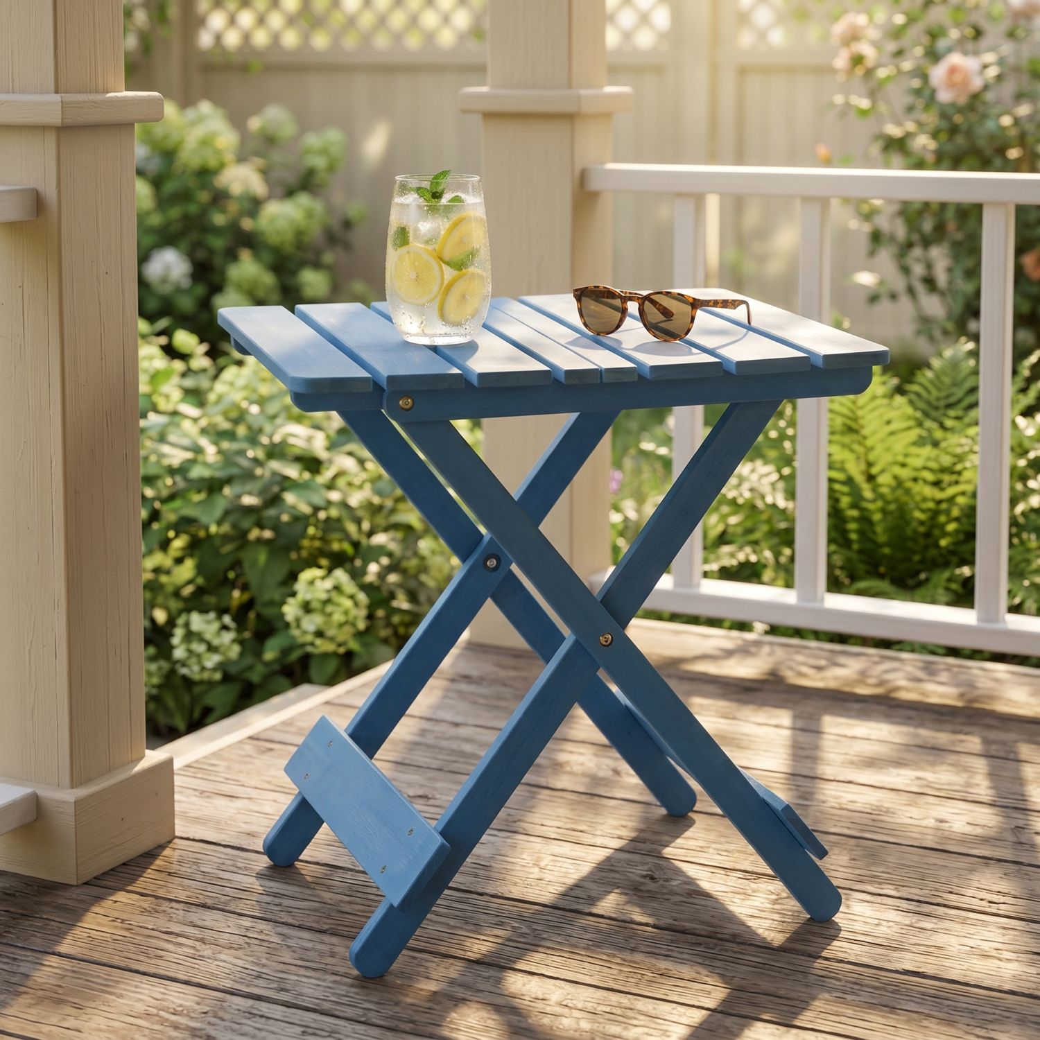 Blisstyle Premium Square Outdoor Balcony Table 19.75-in W x 19.75-in L