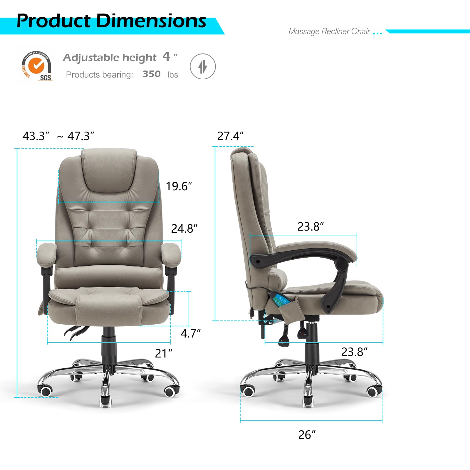 AECOJOY 13058GGR-LS01 Office-Chairs - View #3