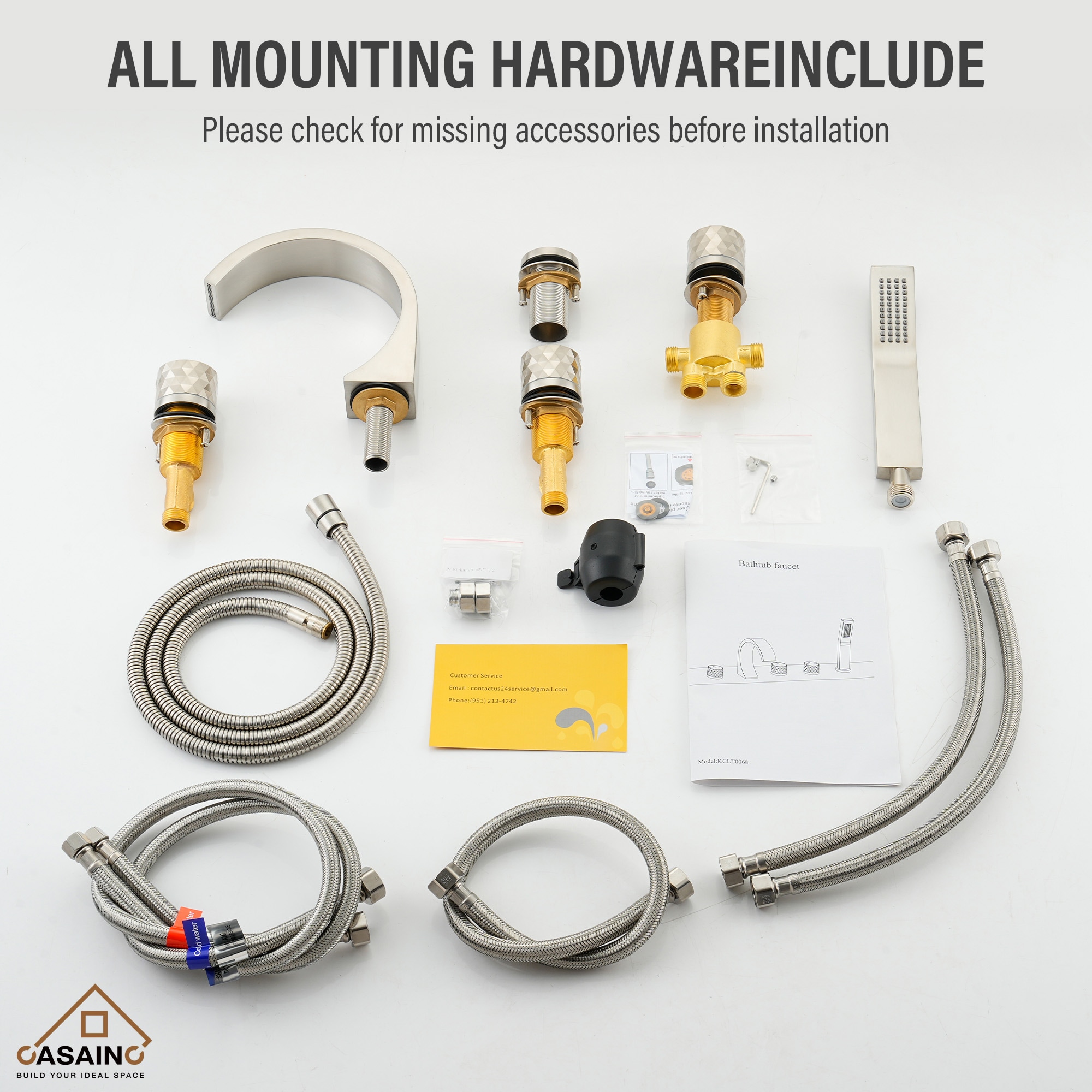 CASAINC TC14-CP Roman-Tub-Faucets - View #13