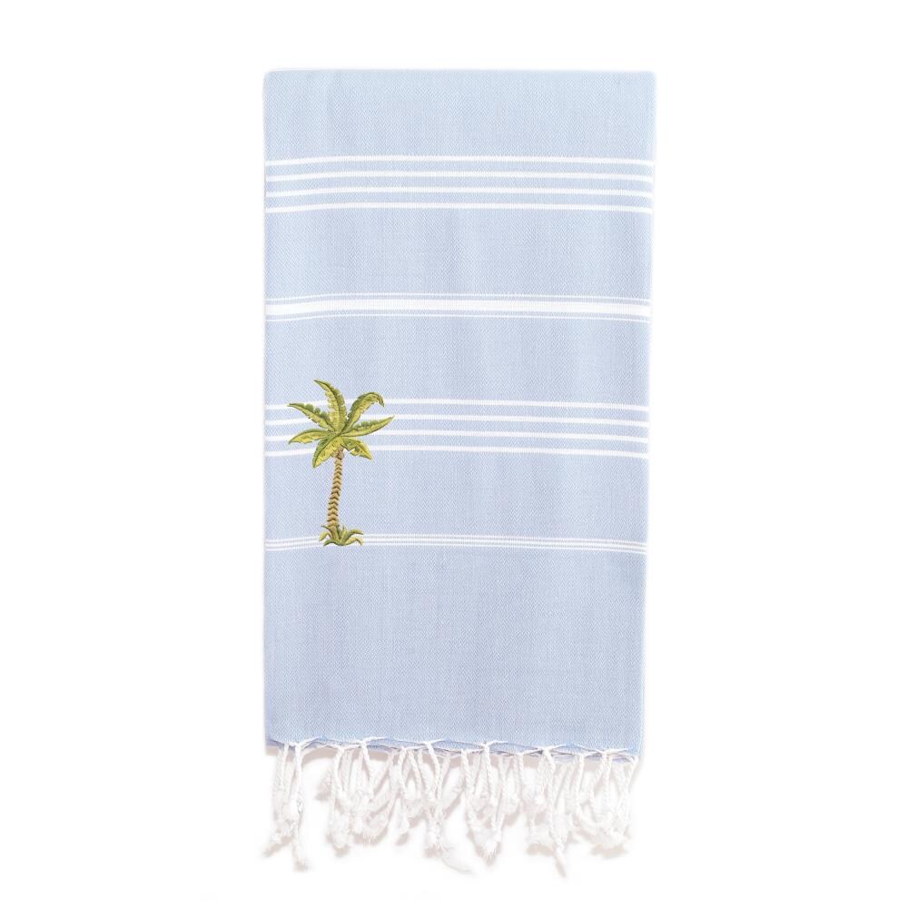 Fog Linen Light Blue + White Striped Towel - CORK