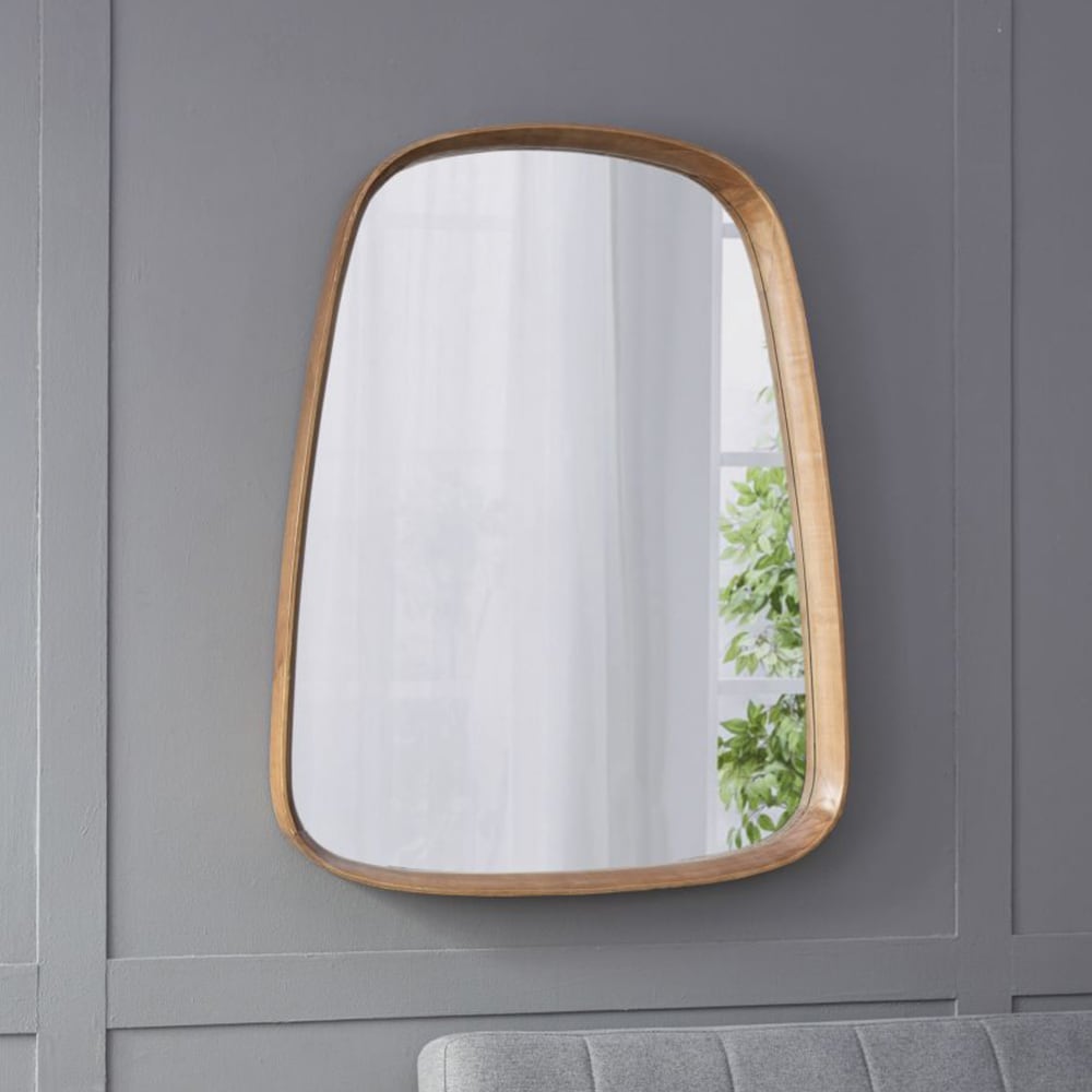 Blisstyle ZZZ1422UHTEUY PREMIUM 27-in x 37-in Polished Irregular Bathroom Vanity Mirror ( Brown )