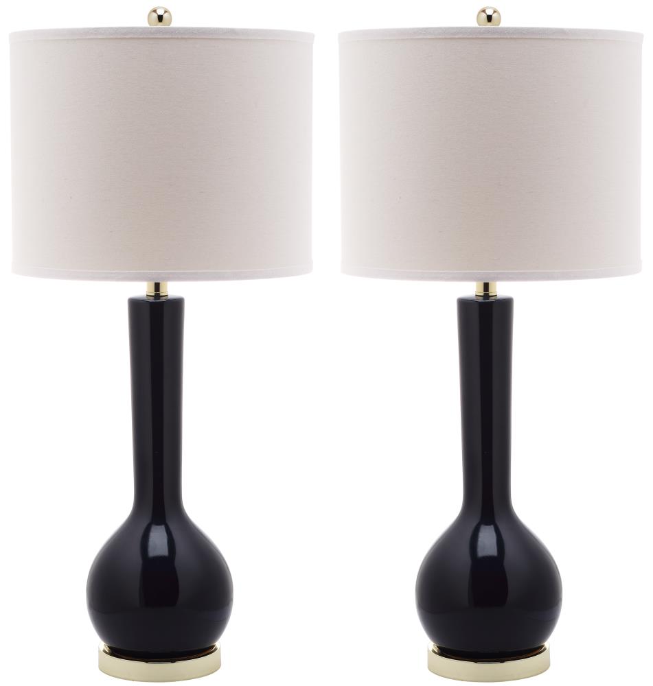 Safavieh LIT4091B-SET2 Mae Modern/contemporary Medium base (E-26) Lamp Set with Off-white Shades