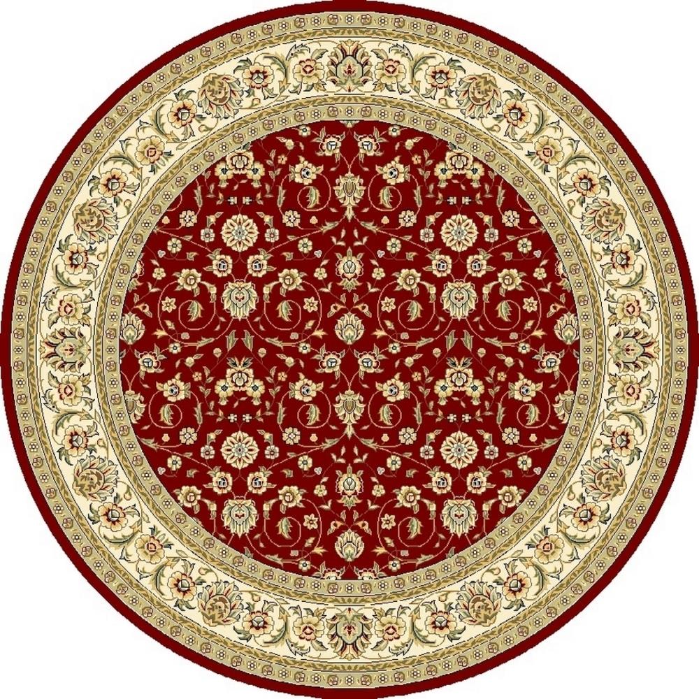 Safavieh LNH312A-8R Lyndhurst Adelyne 8 x 8 (ft) Loomed Polypropylene Red/Ivory Round Indoor Floral/Botanical Oriental Area rug