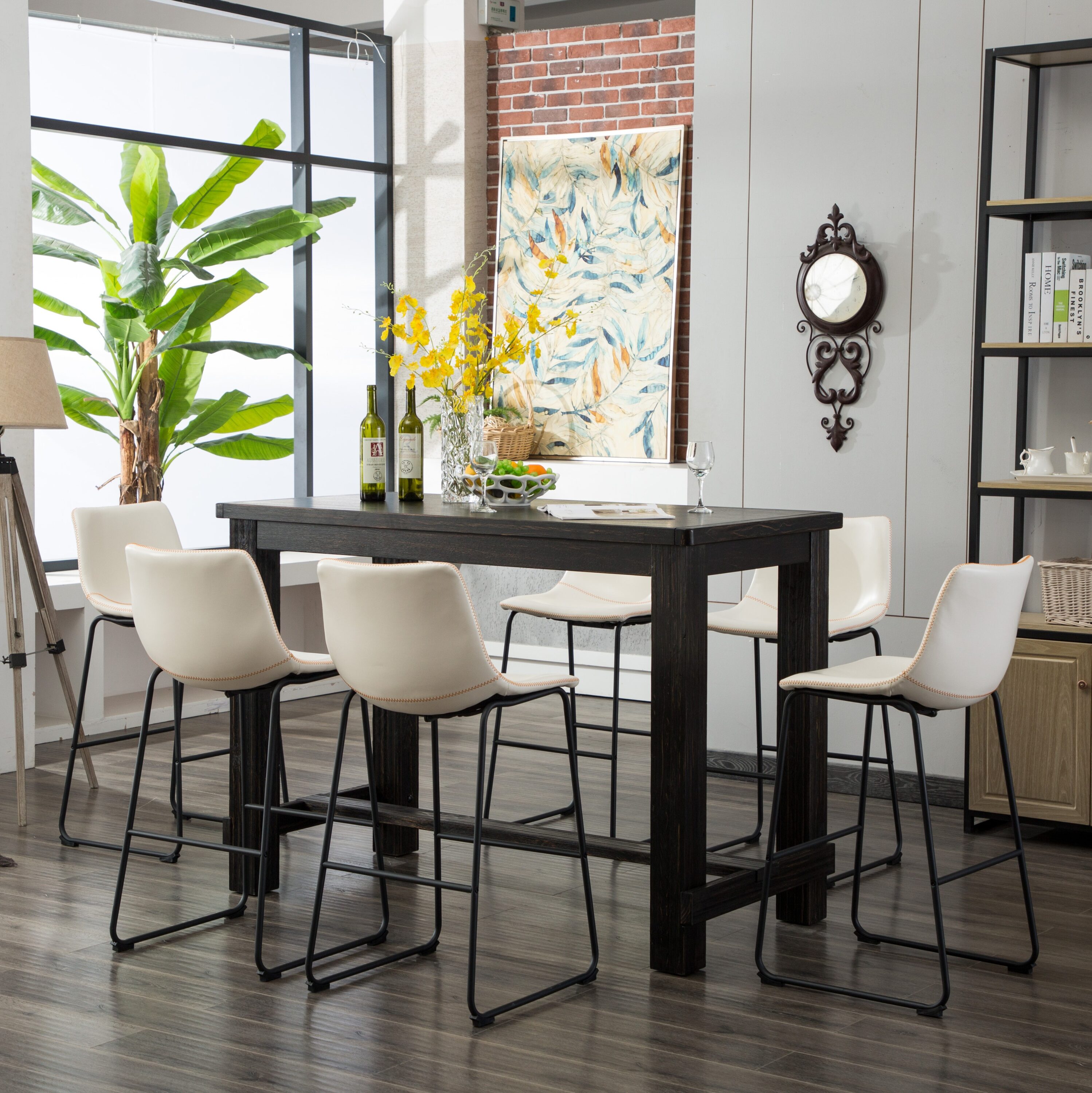 Roundhill Furniture PT186BK-PC186WHX3 Dining-Sets - View #3