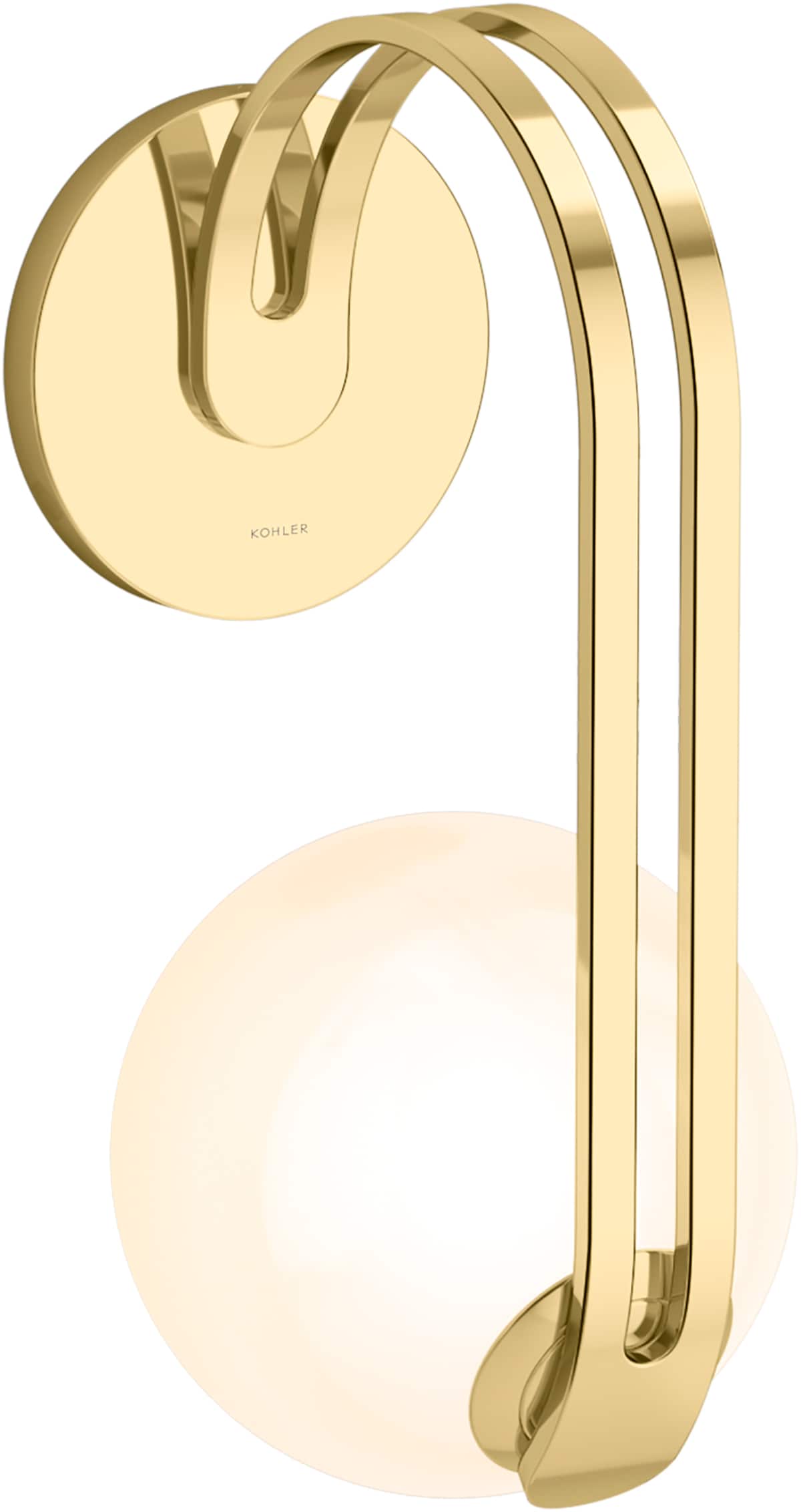 KOHLER 32376-SC01-2PL Kraga 6-in W 1 -Light Polished Gold Wall Sconce