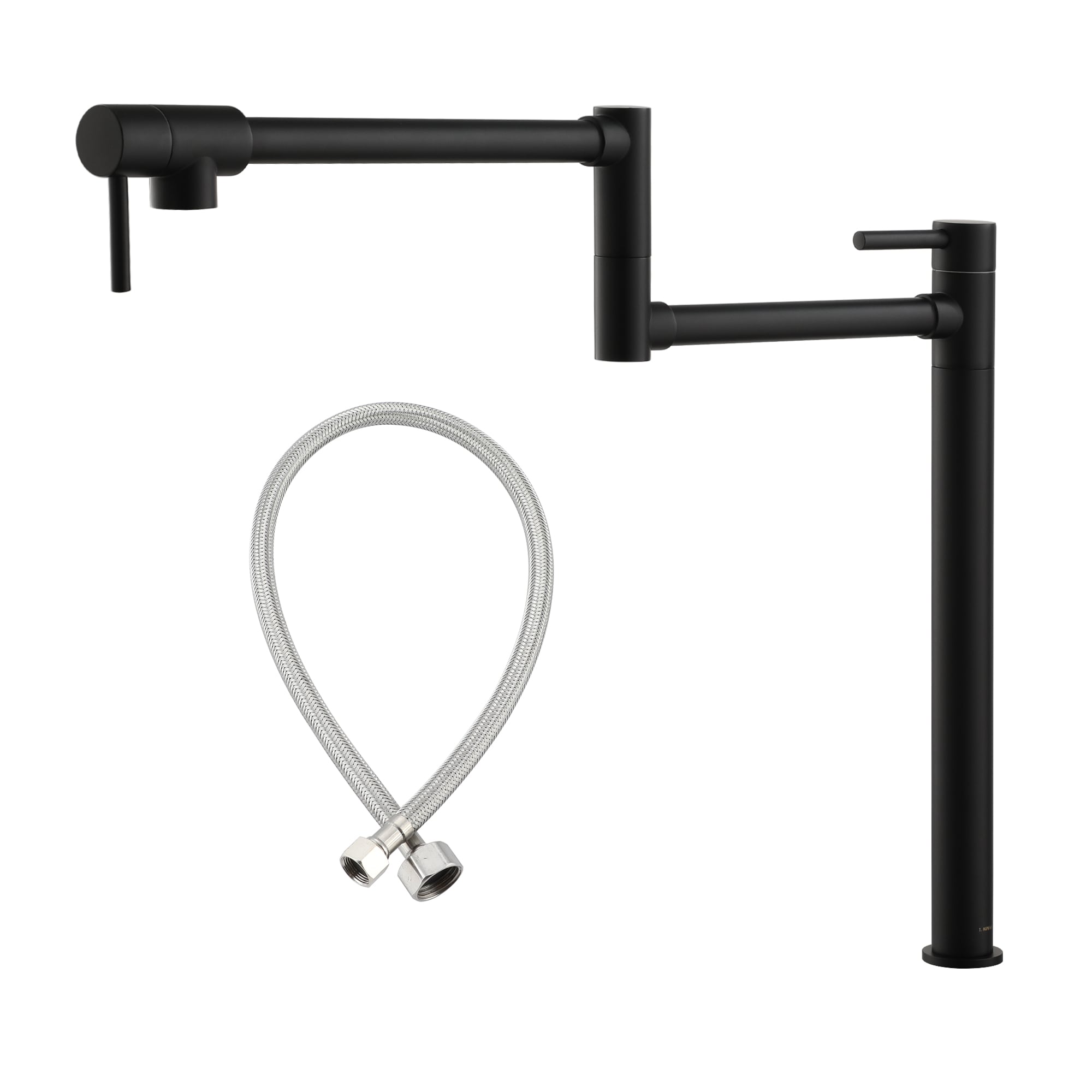 CASAINC KCLT0027-MB Matte Black Double Handle Deck-mount Pot Filler Kitchen Faucet