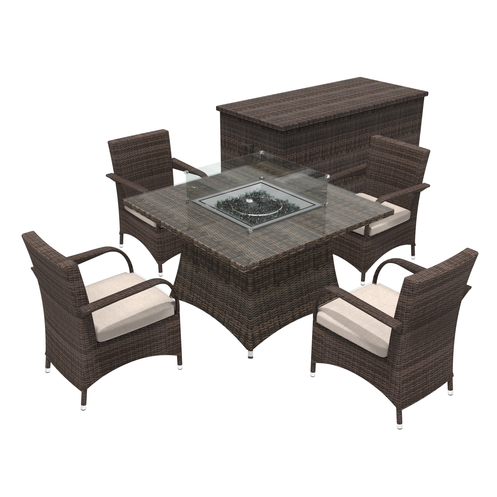 Direct Wicker DWG-0422&3256B-BR Patio-Conversation-Sets - View #2