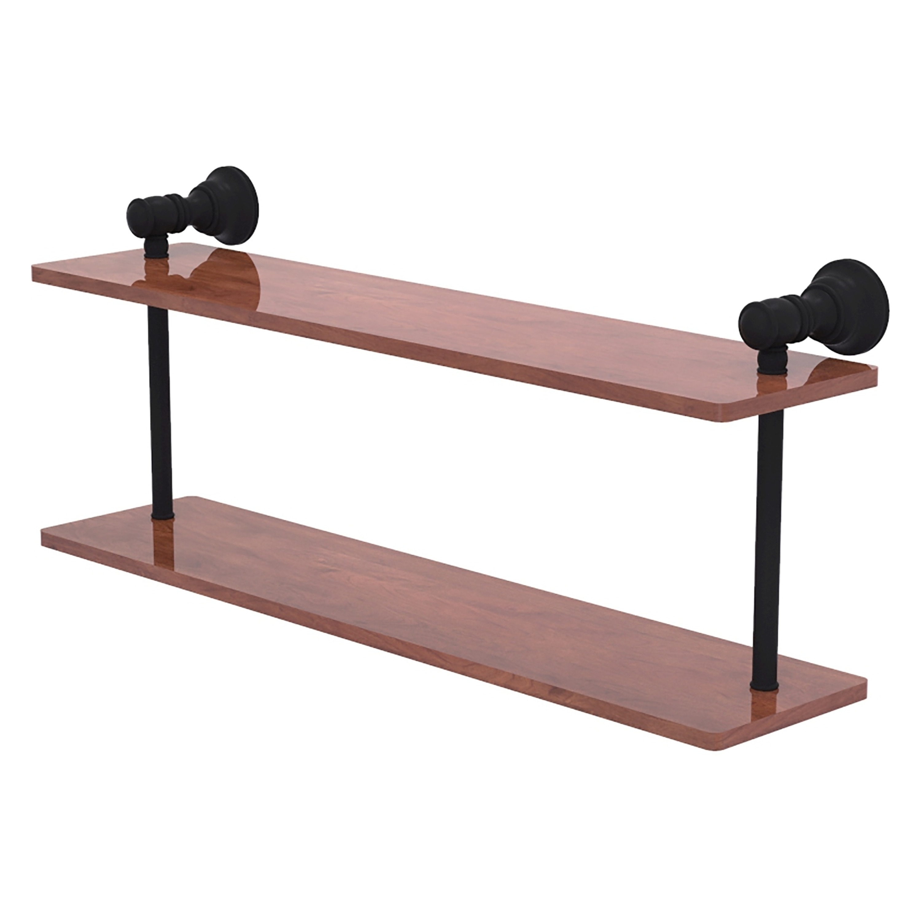 Allied Brass CL-2-22-IRW-BKM Carolina Matte Black 2 -Tier Wall mount Bathroom Shelf ( 22-in x 9.2-in x 5-in )