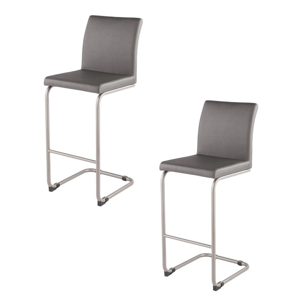 Boston Loft Furnishings Pikes Set of 2 Gray Tall Upholstered Metal Bar ...