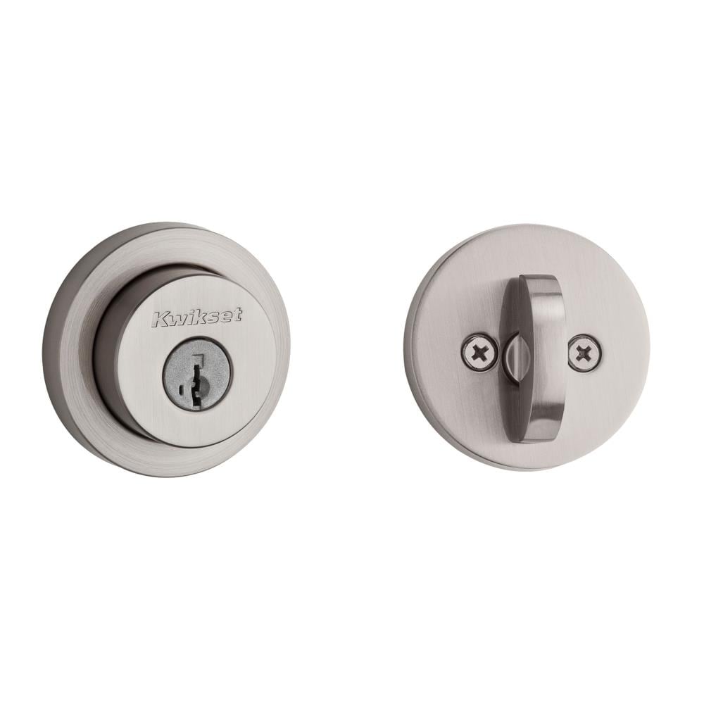 Kwikset Signature Series Signature Series Milan Satin Nickel Single  Cylinder Deadbolt with SmartKey in the Deadbolts department at