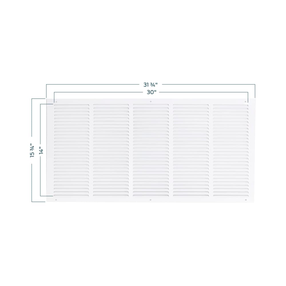 30 in. x 14 in. Steel Return Air Grille in White