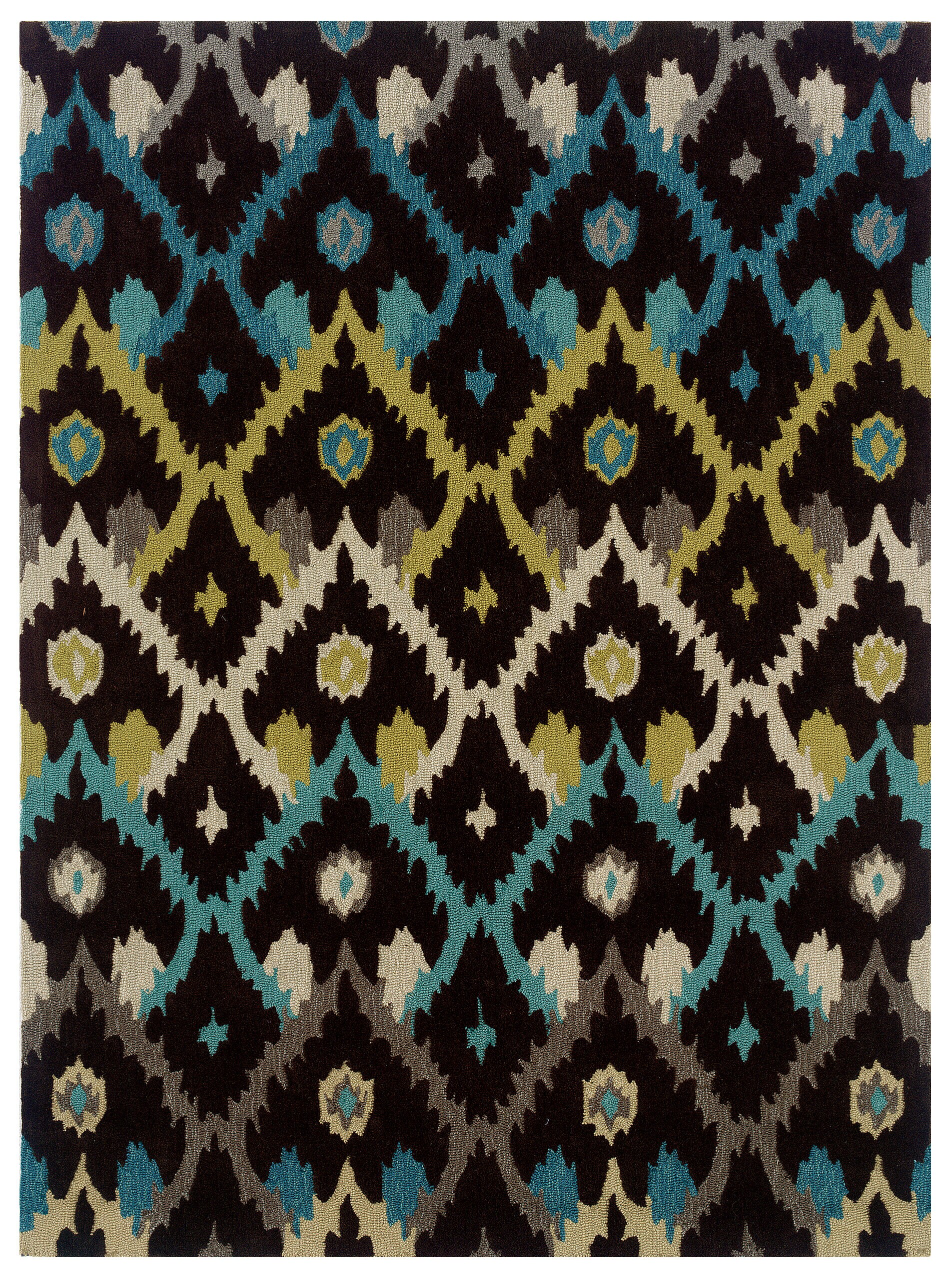 Linon RUG-TAE0181 Trio 8 X 10 (ft) Black Indoor Geometric Area Rug