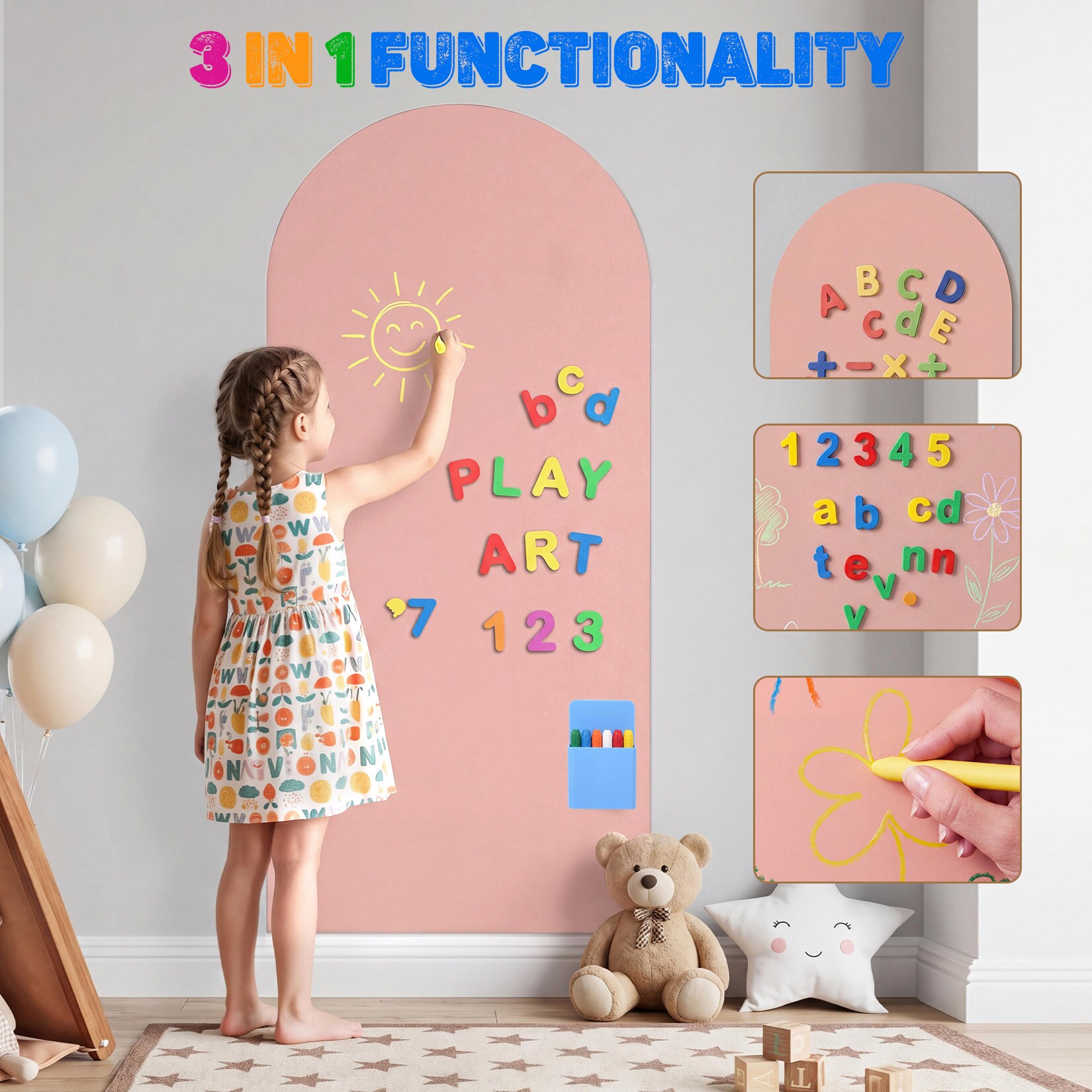 Garvee 40x16 Inch Arch Magnetic Chalkboard Wall Sticker Self-Adhesive ...