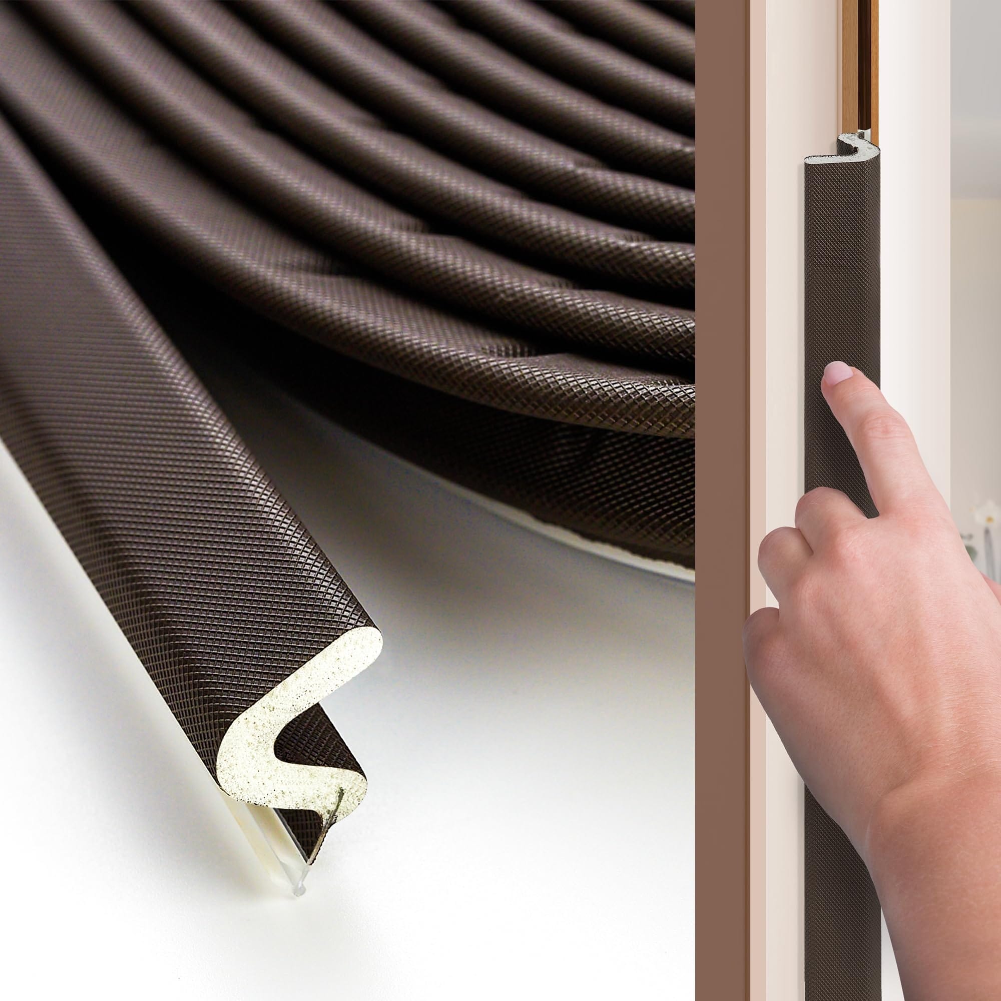 Angel Sar 26Ft Brown V Shape Weather Stripping Door Seal Strip Soundproof Insulation for Large Gap Windows Doors