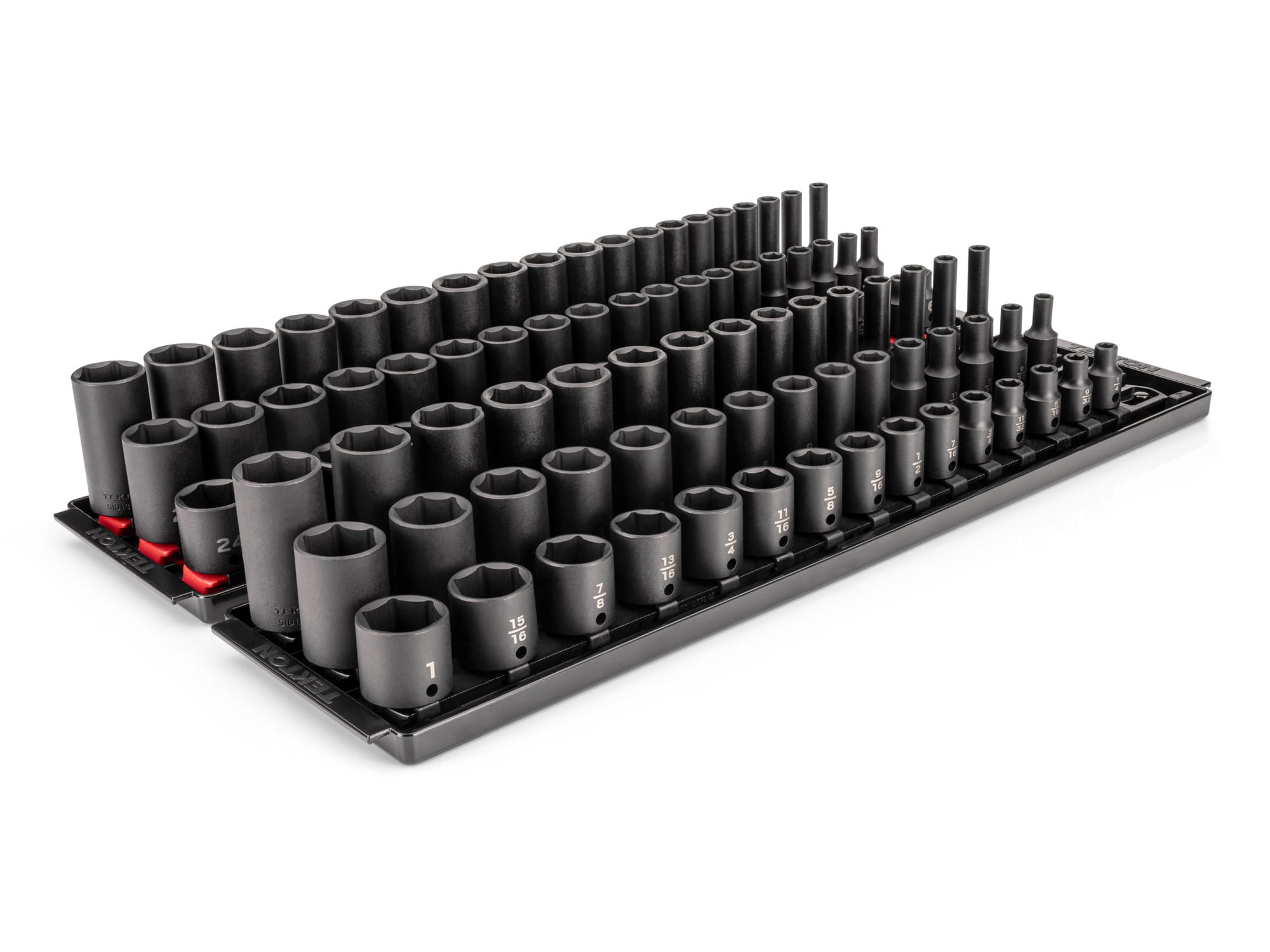 TEKTON Shallow/Semi-Deep/Deep 102 -Piece Metric and standard (SAE) 3/8-in Drive Set 6-point Impact Socket Set #SID91220