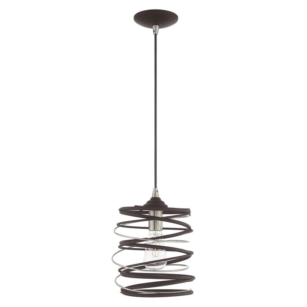 Bronze and Brushed Nickel Geometric Mini Pendant Light
