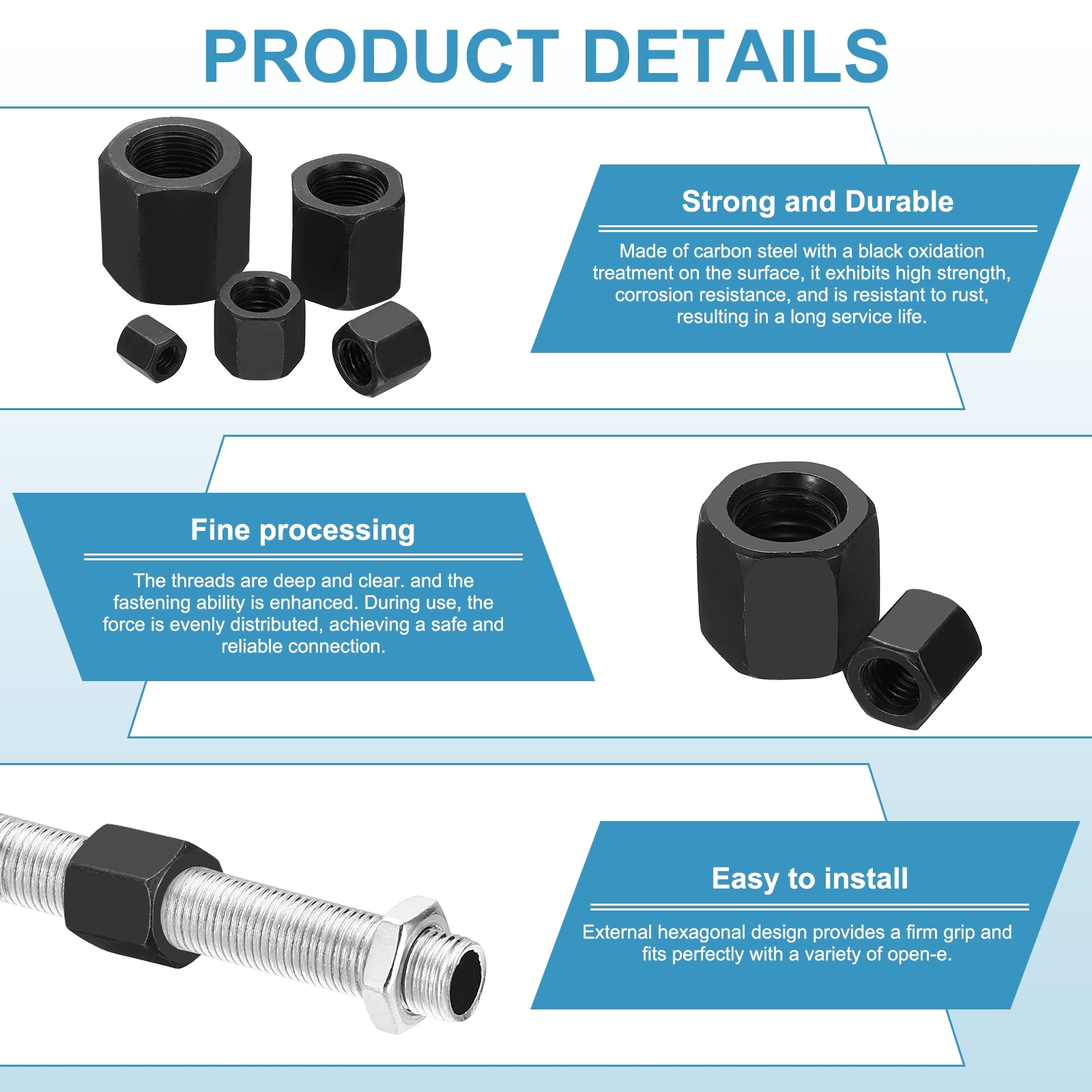 Unique Bargains S26090801UX4286 Metric-Coupling-Nuts - View #3
