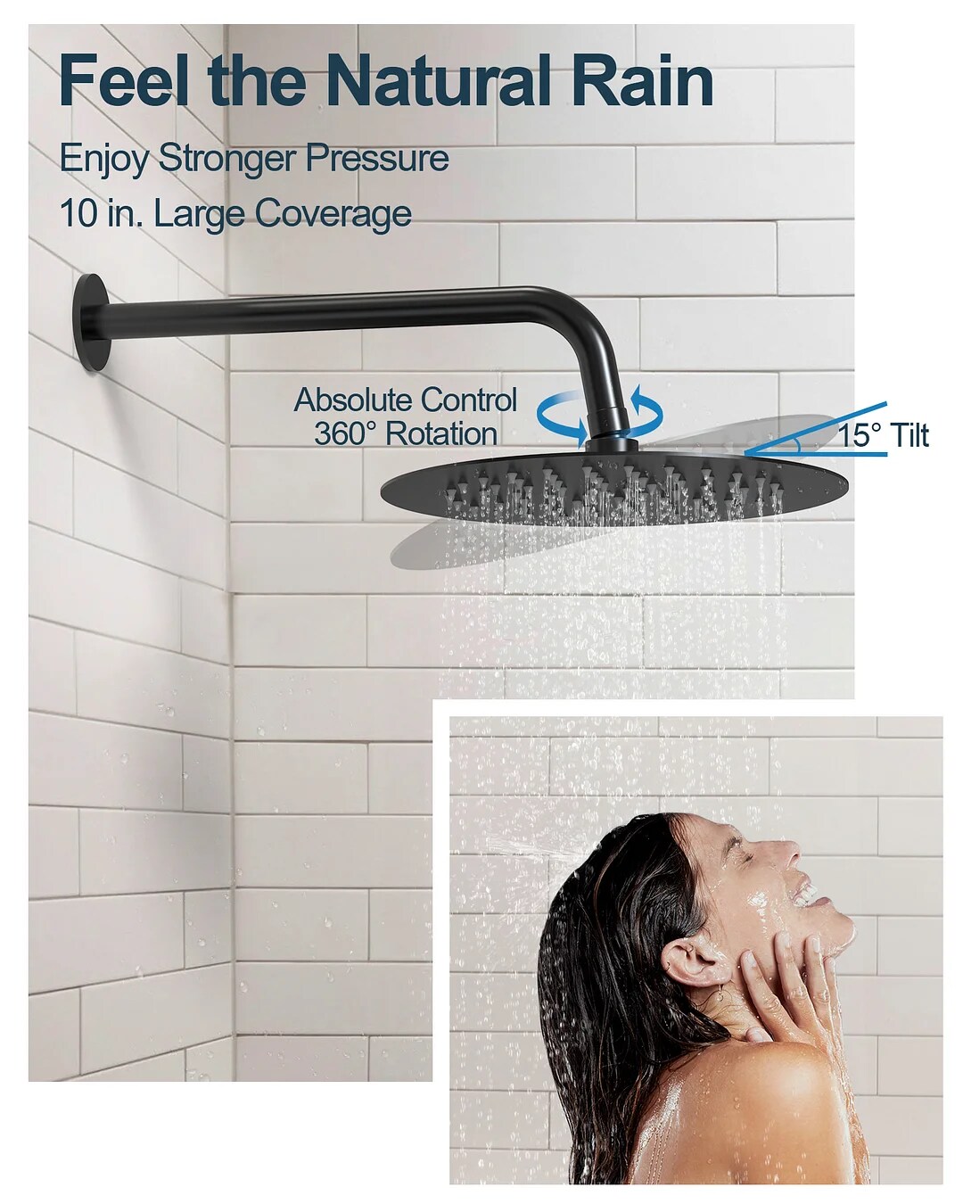GRANDJOY SFS-1058-BK10 Showerhead-Bar-Panels - View #4