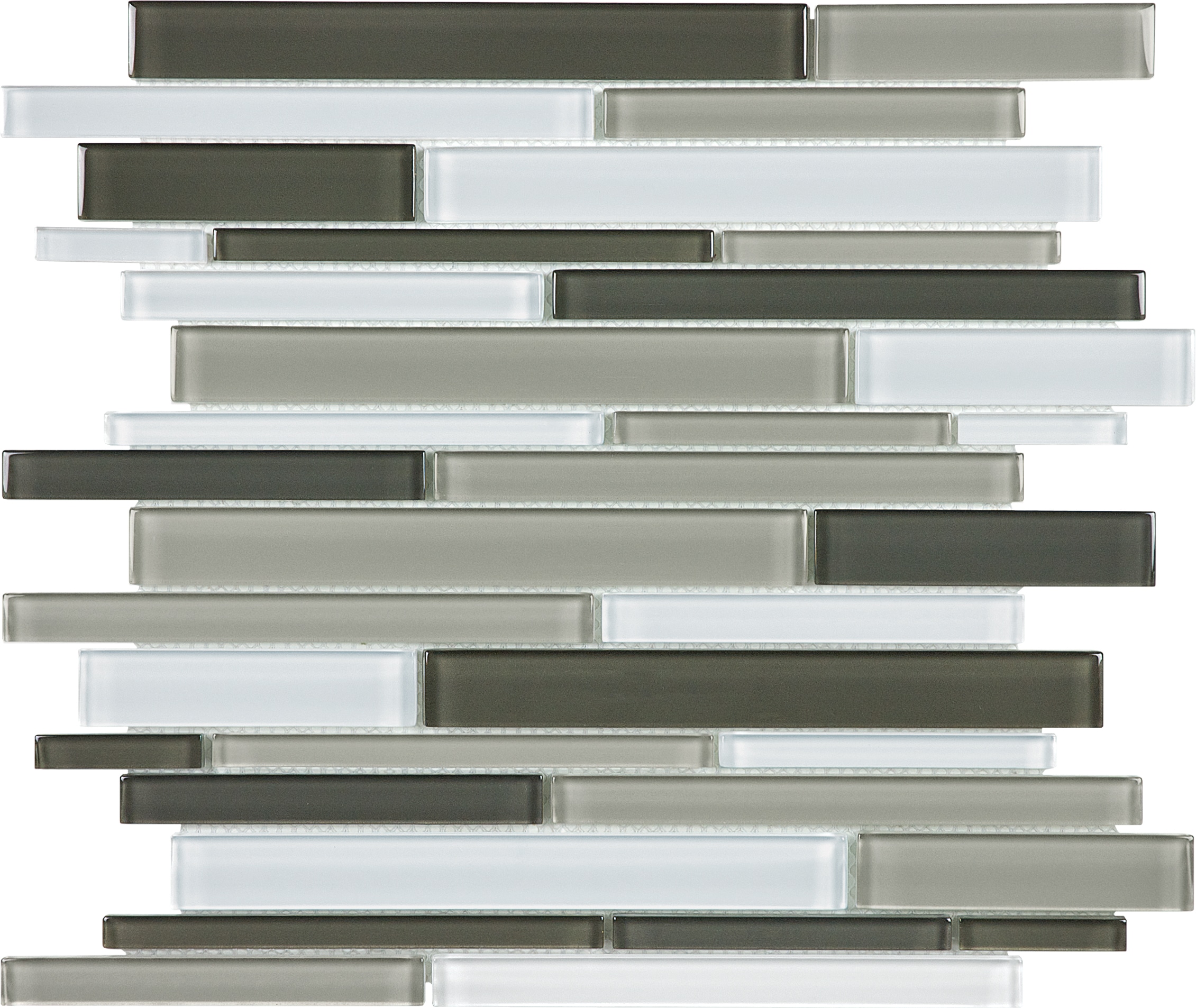Anatolia 3001-0050-0 Mineral 12-in x 12-in Glossy Glass Linear Mosaic Wall Tile ( 10-sq ft Carton