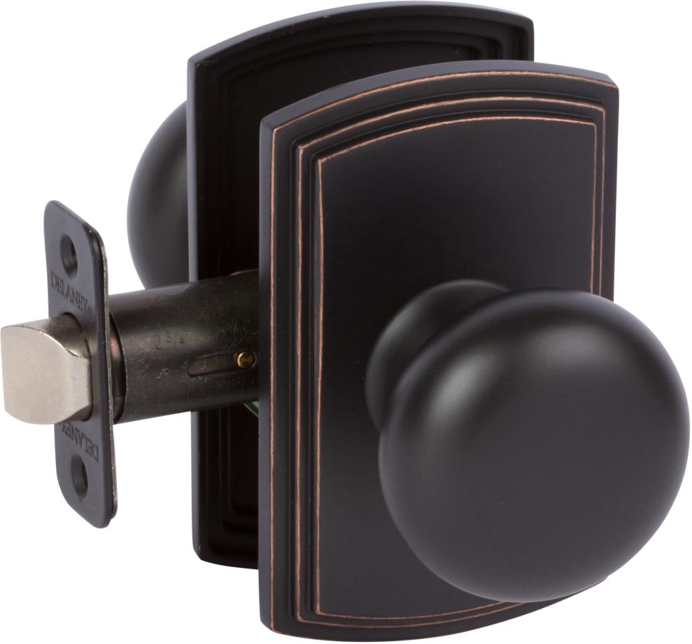 Delaney Hardware Santo Edged Bronze No Deadbolt Passage Door Knob in ...