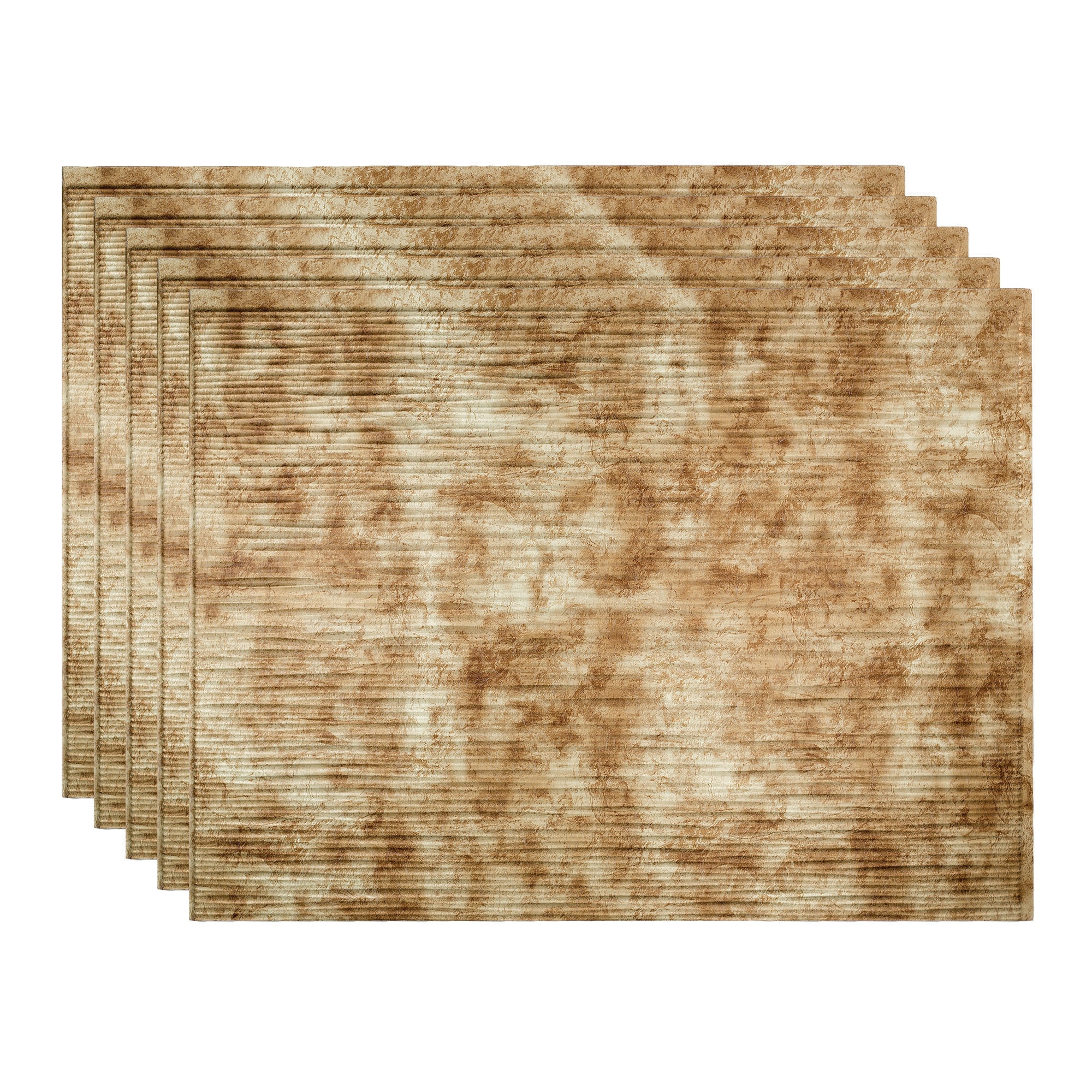Fasade PB6217 Ripple 18.25-in x 24.25-in Vinyl Bermuda Bronze Backsplash Panels 5.0 -Pack