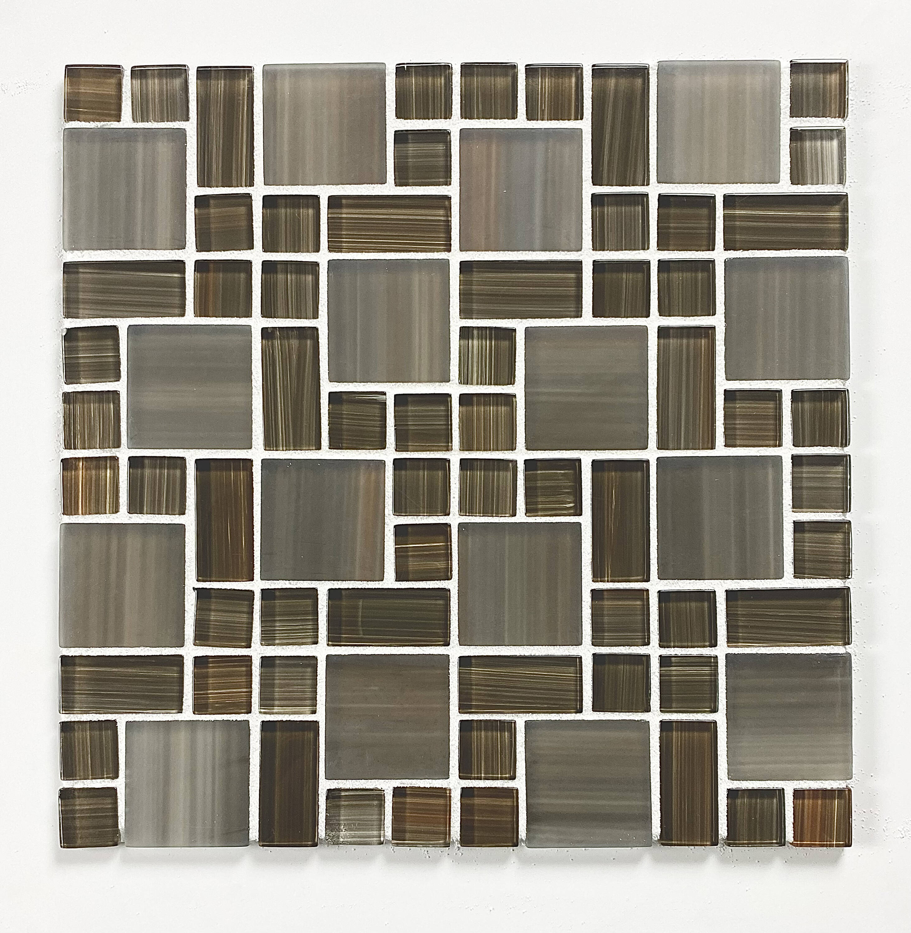 Abolos LWSHDCMGC-SF Handicraft French Pattern Stained Glass Santa Fe Bronze/glossy matte 12-in x 12-in Multi-finish Glass Patterned Mosaic Wall Tile ( 15.75-sq ft Carton )