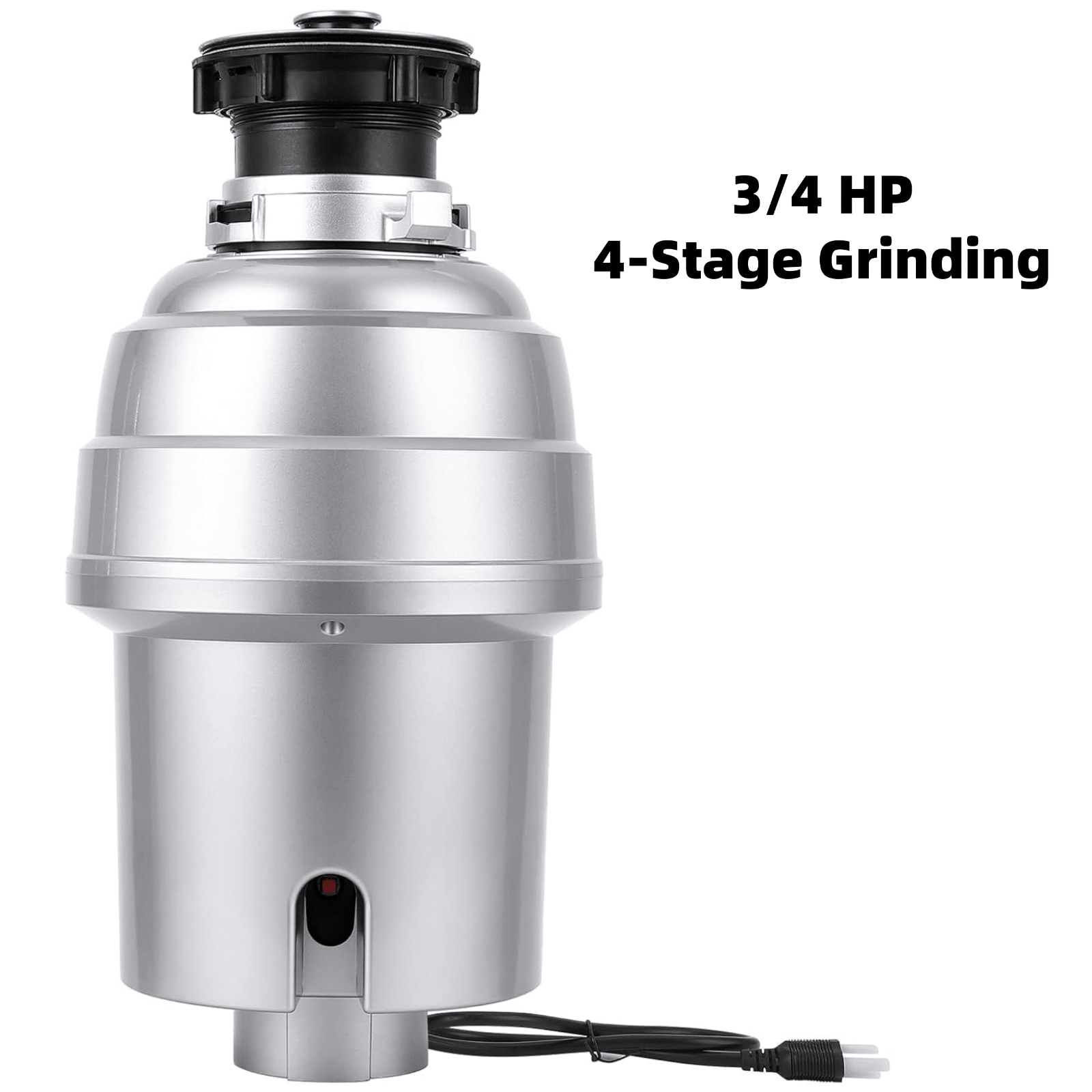Qeetex JXNAG-PHO-14SONU9O Garbage Disposal Standard Series 3/4 HP Continuous Feed Food Waste Disposer with Flange Ultra-Quiet Motor for Kitchen Sinks-Silver