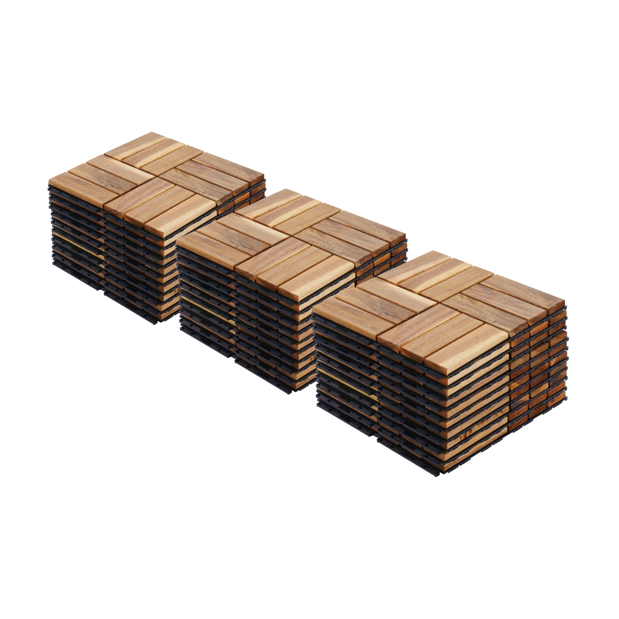 HyperDrop Cart 30 Pack 12 Inch Square Checker Acacia Deck Tiles/ Yellow Hardwood Interlocking Flooring for Patio Poolside #X-UK7W38O6Q92T