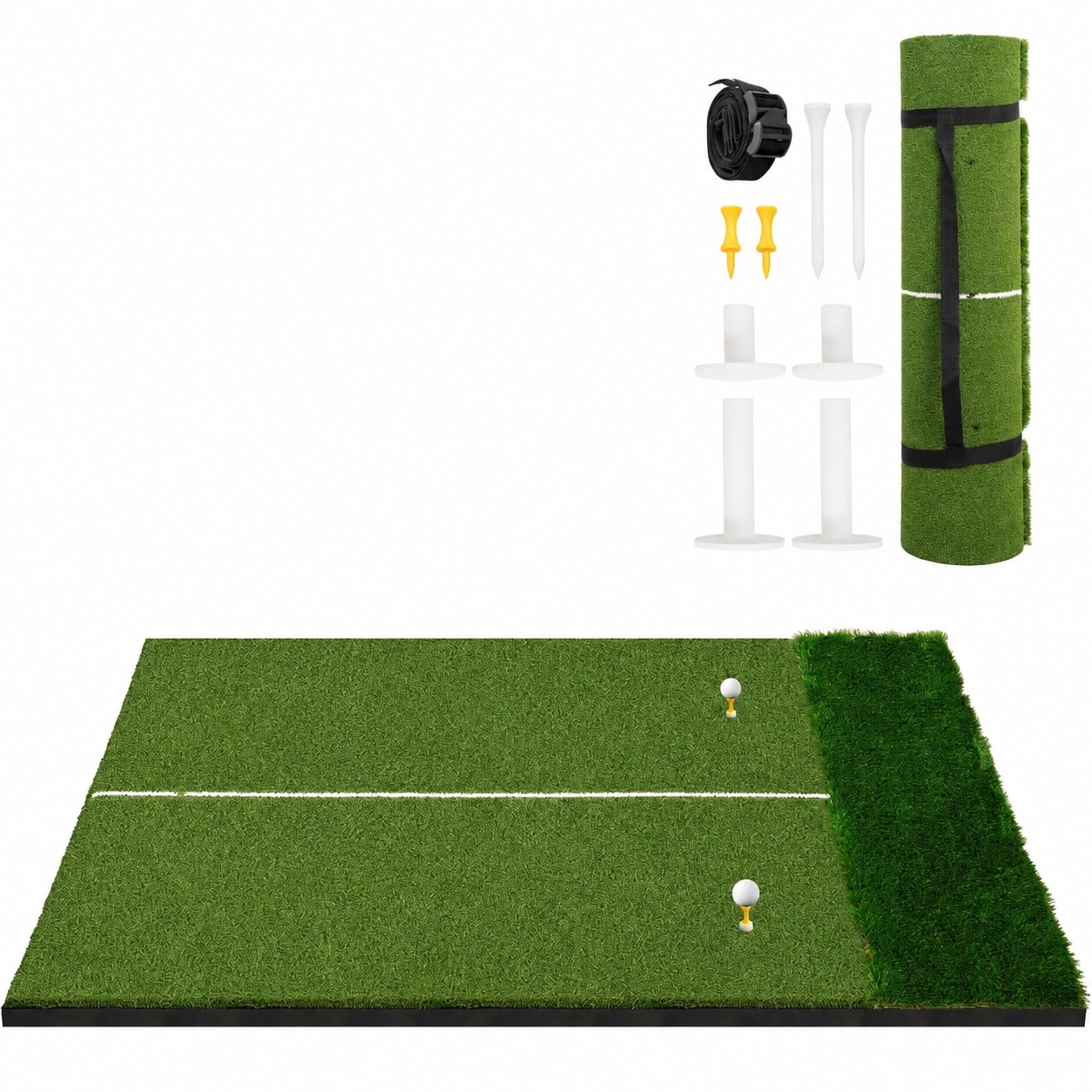 Aoibox  5 ft x 4 ft Golf Practice Mat for Indoor Outdoor Training and Course Use and Golf Gear Maintenance 32mm