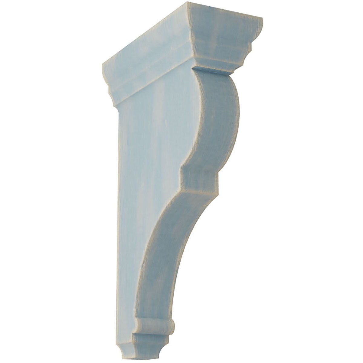 Ekena Millwork CORWD03X06X12RJBU 3-in x 6.5-in x 12-in Vintage decor Finished Rubberwood Blue Wood Paintable/Stainable Corbel