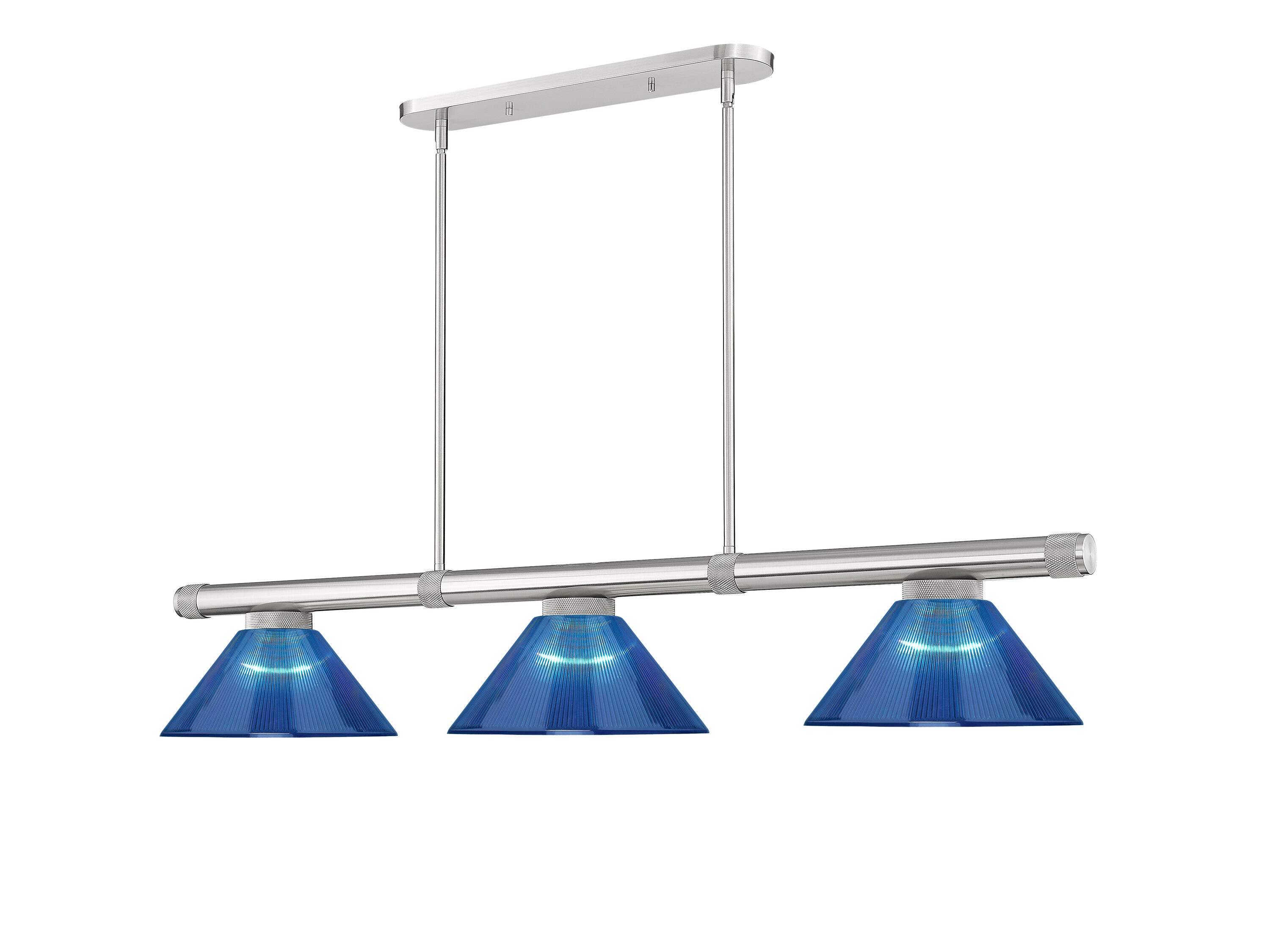 Z-Lite Vanguard 14.25in Brushed Nickel Fixture with Dark Blue Acrylic Shade