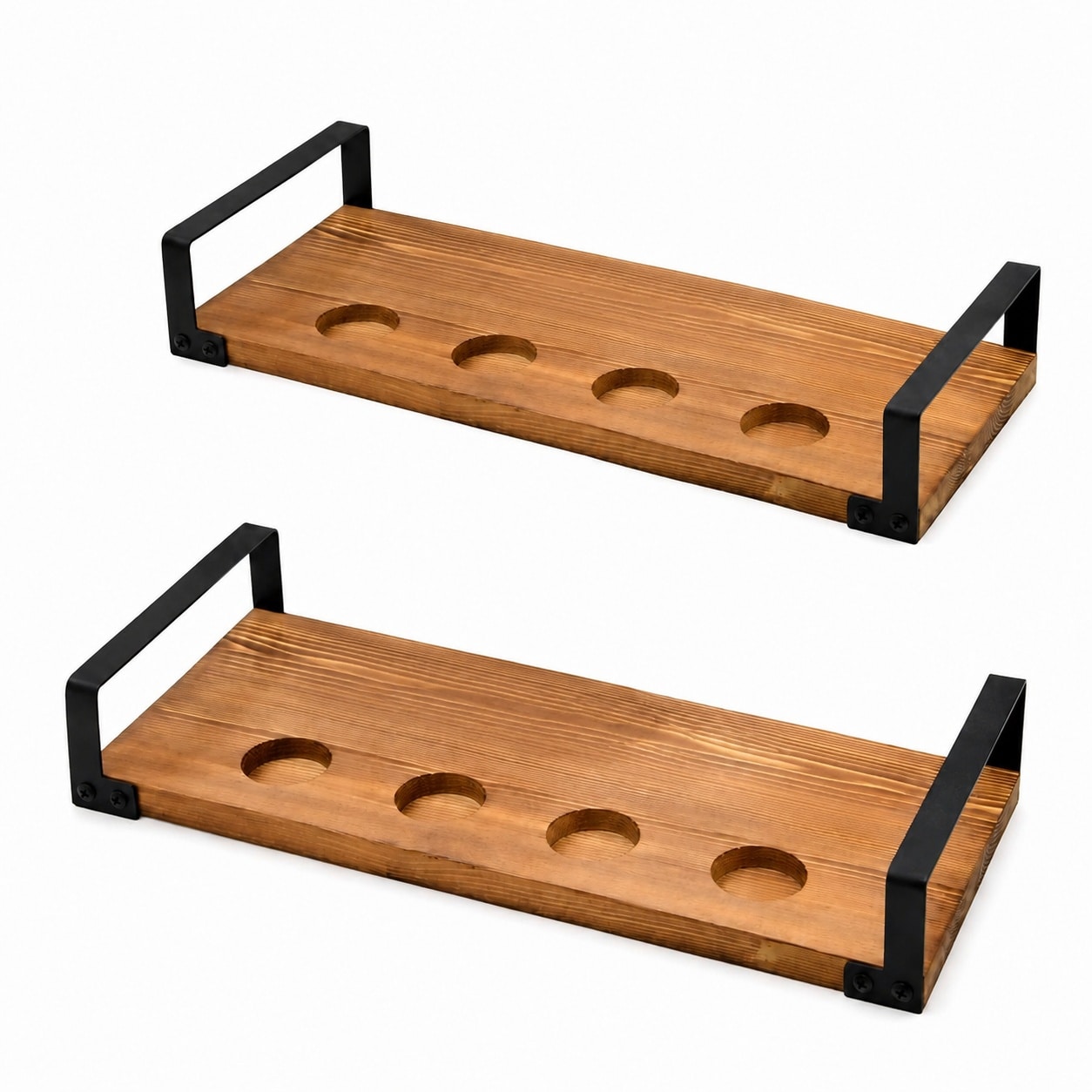 Aoibox Wood Craft Beer Flight with Bottle Cap Storage Sampler Tray ...