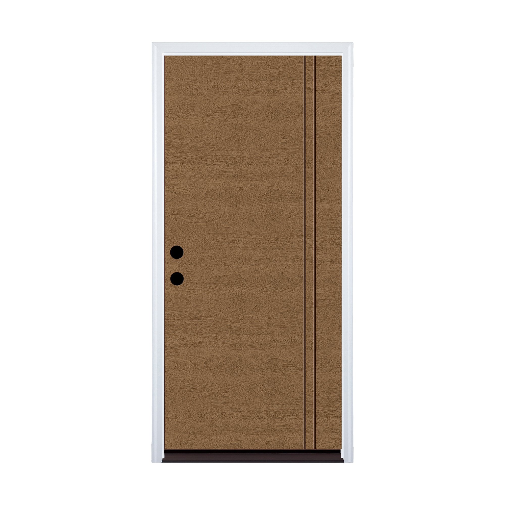 Therma-Tru 36-in x 80-in Fiberglass No Glass Stained Prehung Front Door with Brickmould Insulating Core