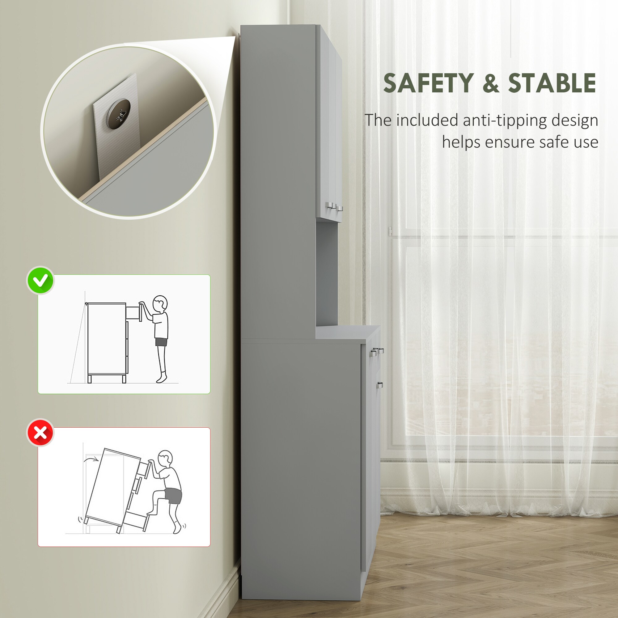 HomCom 801-026V80GY Pull-Out-Cabinet-Baskets - View #8