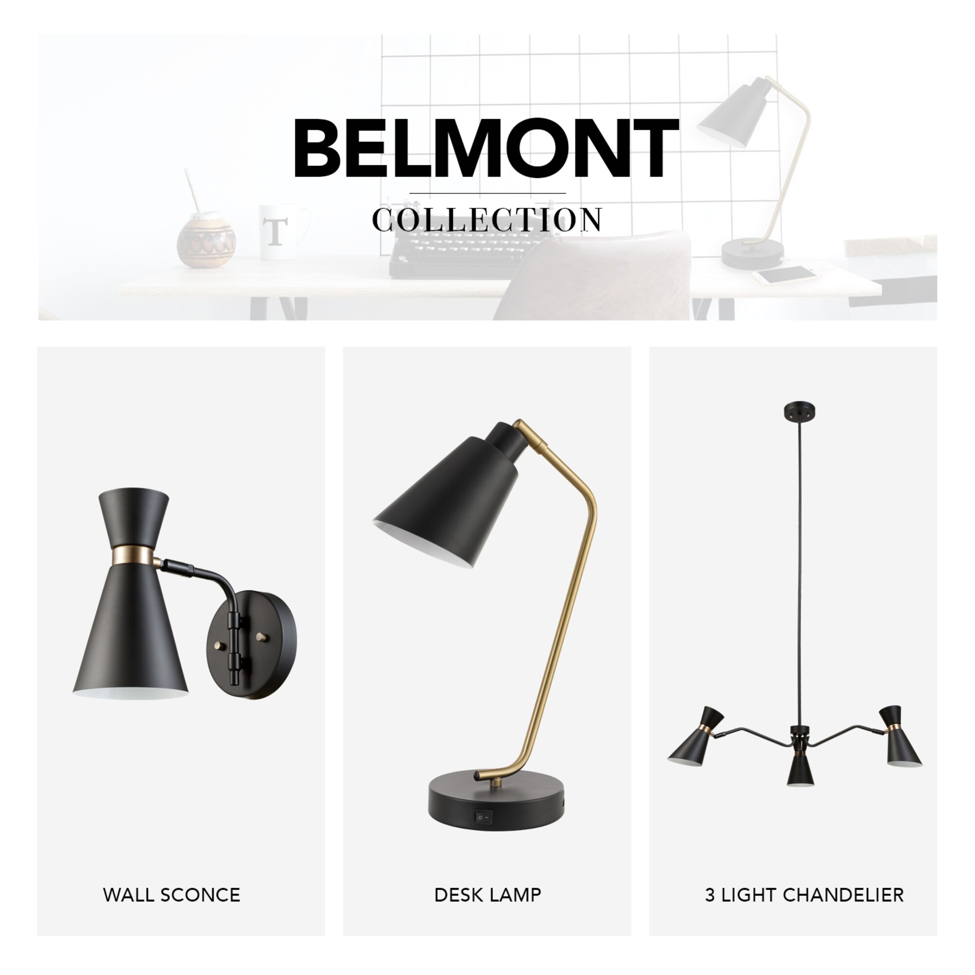 Lampe de bureau Belmont avec bras ajustable 17 po par Globe