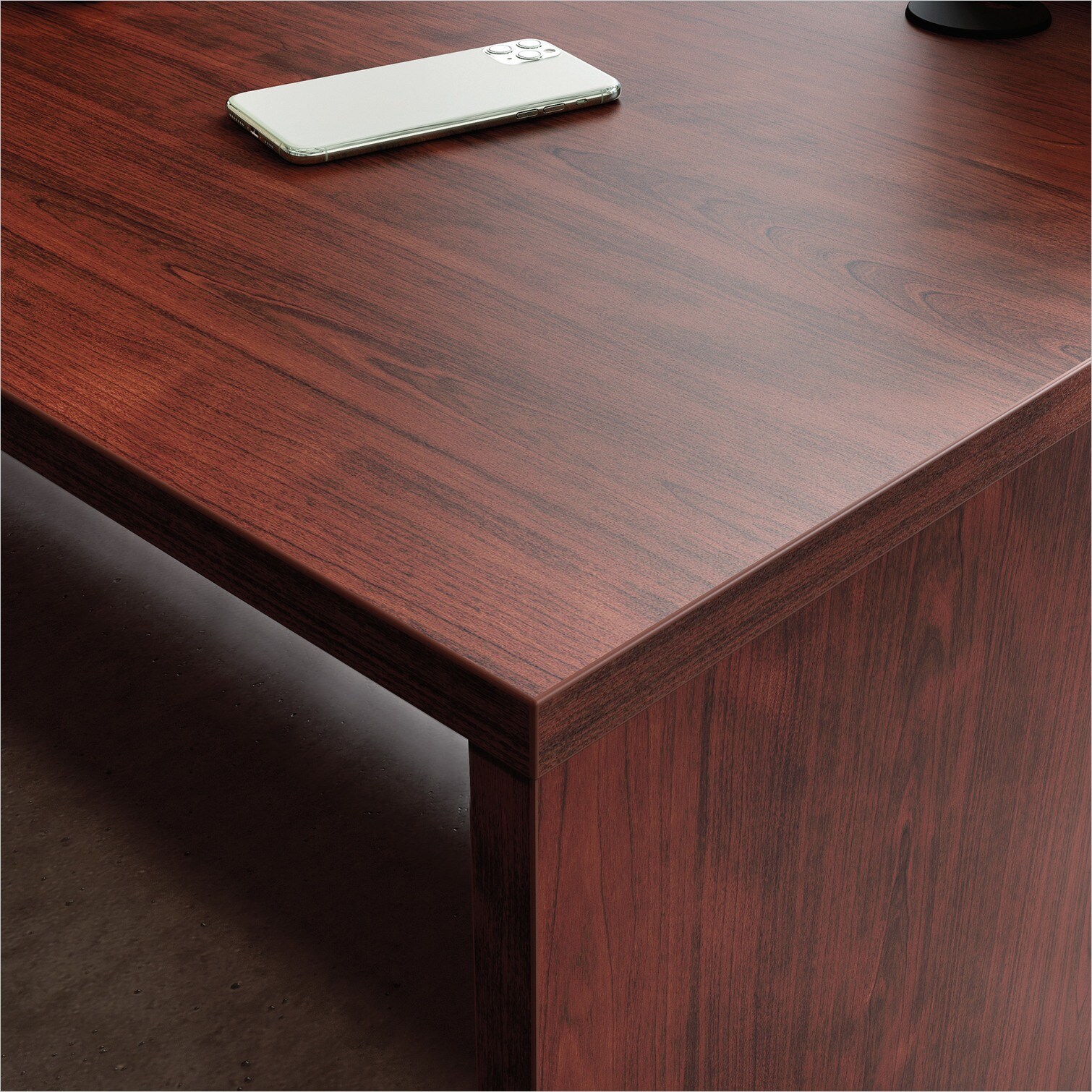 SunJet Engineered Wood Rectangular Computer Desk in Classic Red Built ...