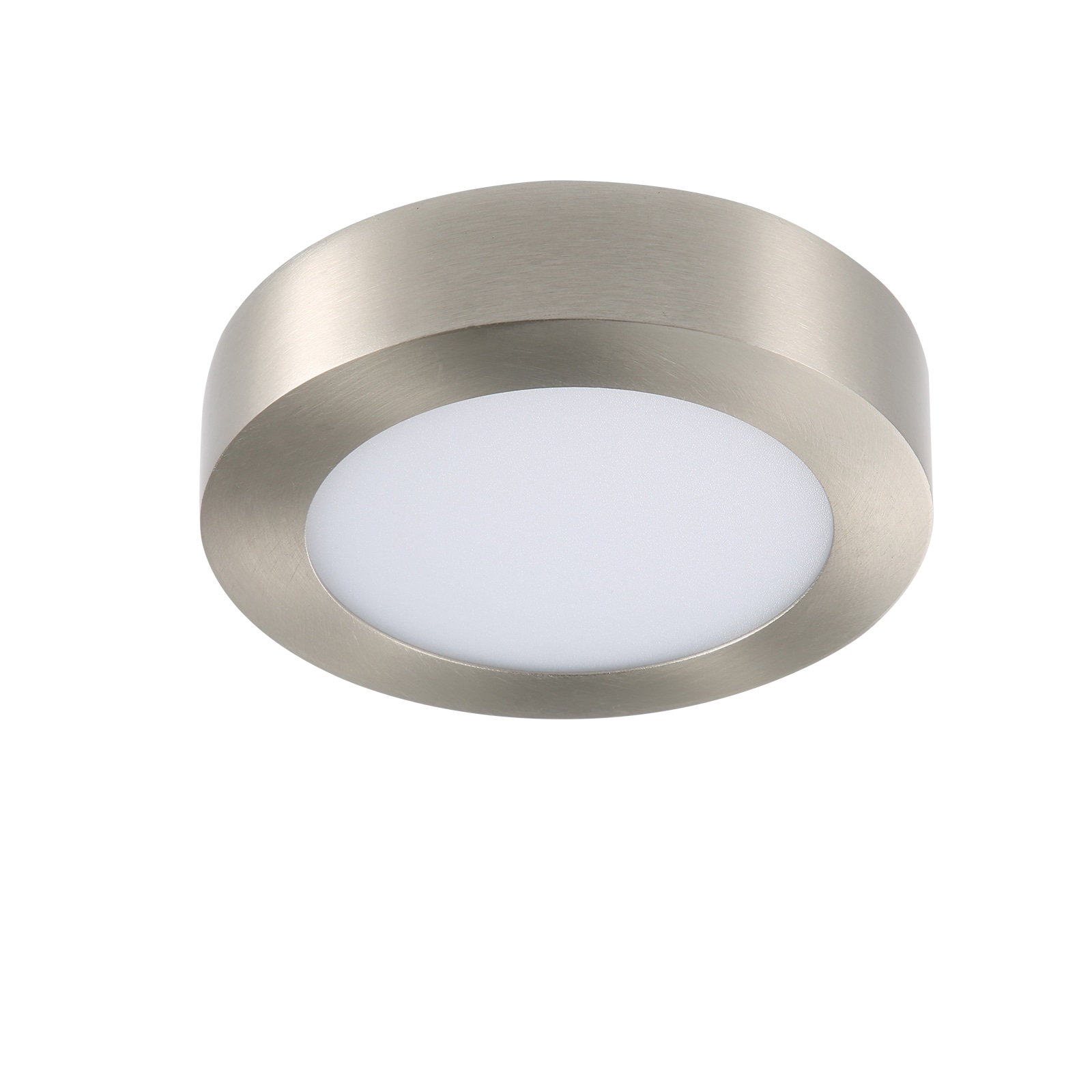 RUN BISON 7 Inch Round 5CCT Selectable Integrated LED Flush Mount Downlight in Brushed Nickel Finish with 90 CRI High Brightness Energy Saving Ceiling Light for Living Room and Bedroom