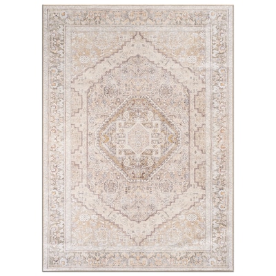 World Rug Gallery Terra Loomed Rectangular Indoor Medallion Oriental Machine Washable Pet Friendly Area and Runner Rugs