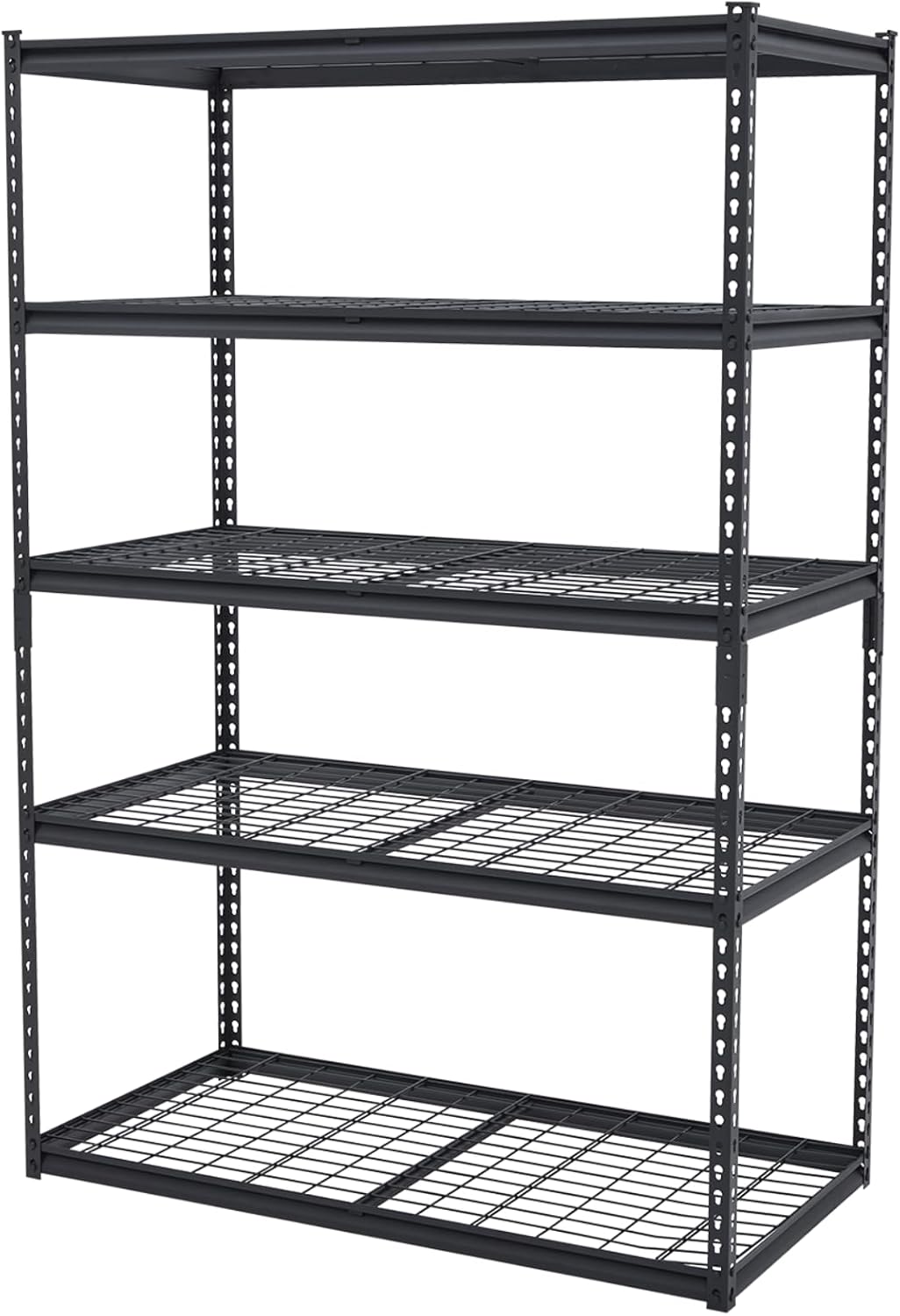Qeetex YHQPIS-333YEF7G 48x24 Inch Garage Shelving. Heavy Duty Wire Shelf 2500 Lbs Capacity. 5 Tier Adjustable Metal Shelves. Industrial Utility Shelf Rack for Garage/Basement/ Warehouse