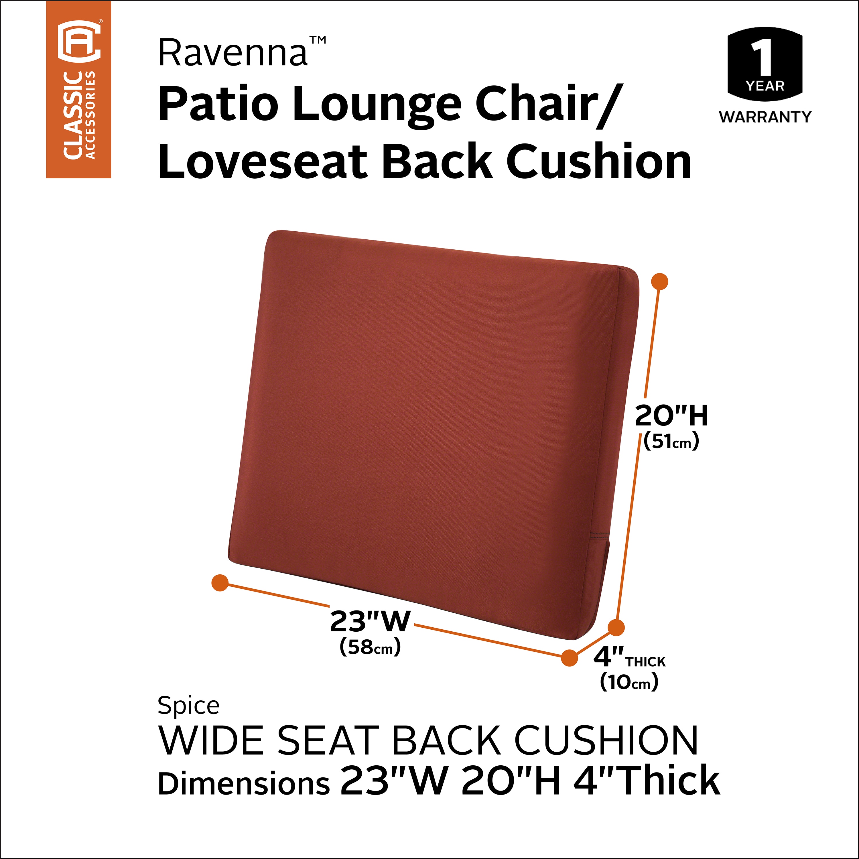 Classic Accessories 62-025-SPICE-EC Patio-Furniture-Cushions - View #5